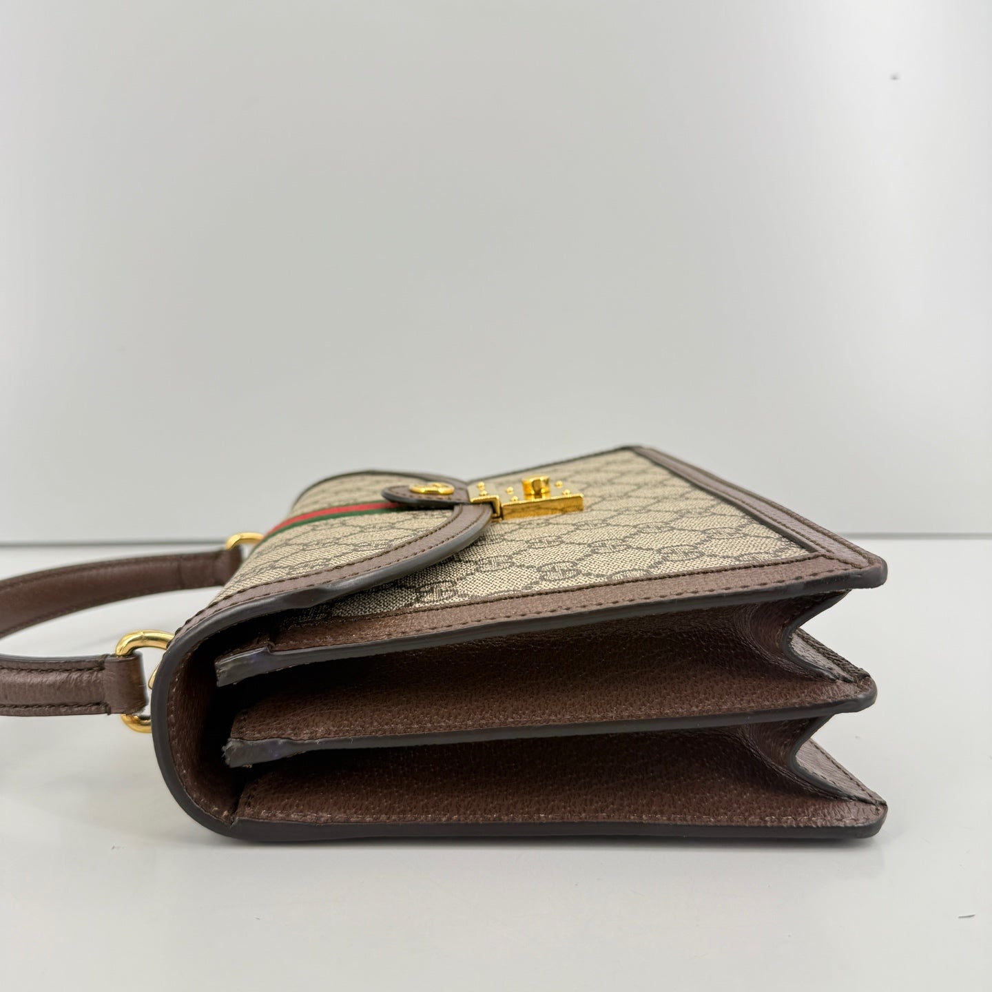 Gucci - Ophidia GG Small Top Handle Bag - Leather - Brown - (small)