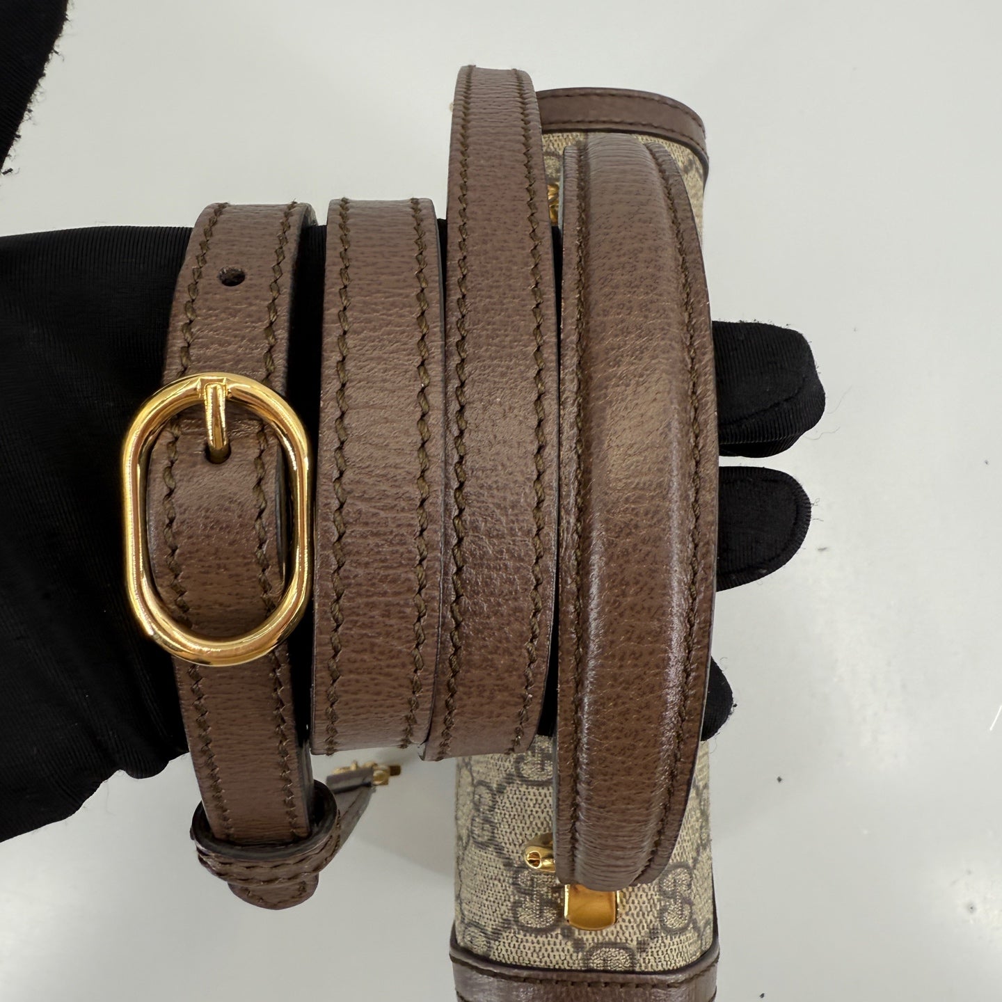 Gucci - Ophidia GG Small Top Handle Bag - Leather - Brown - (small)