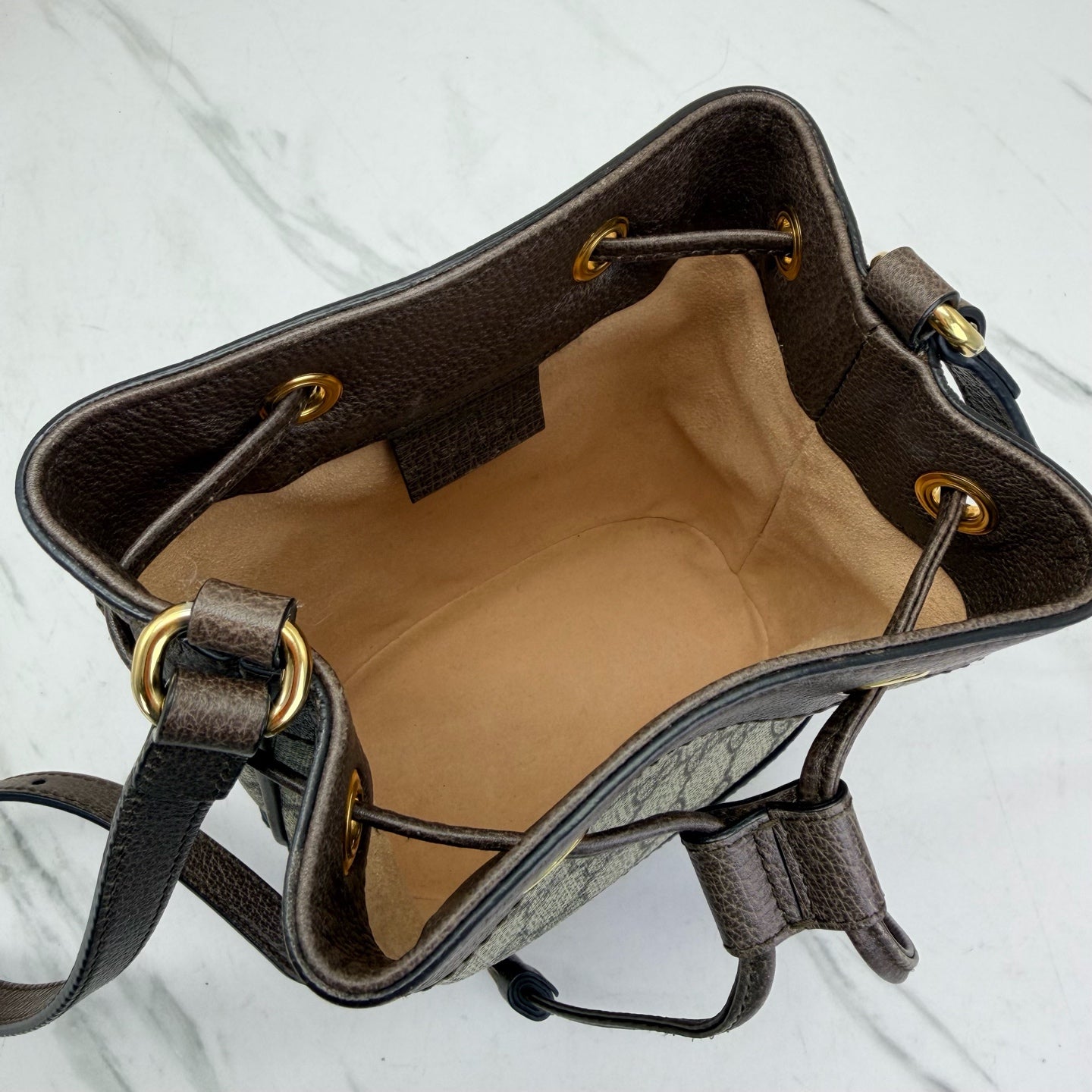 Gucci - Ophidia - GG Supreme canvas with leather trim - Beige and Brown with Web stripe - (small)