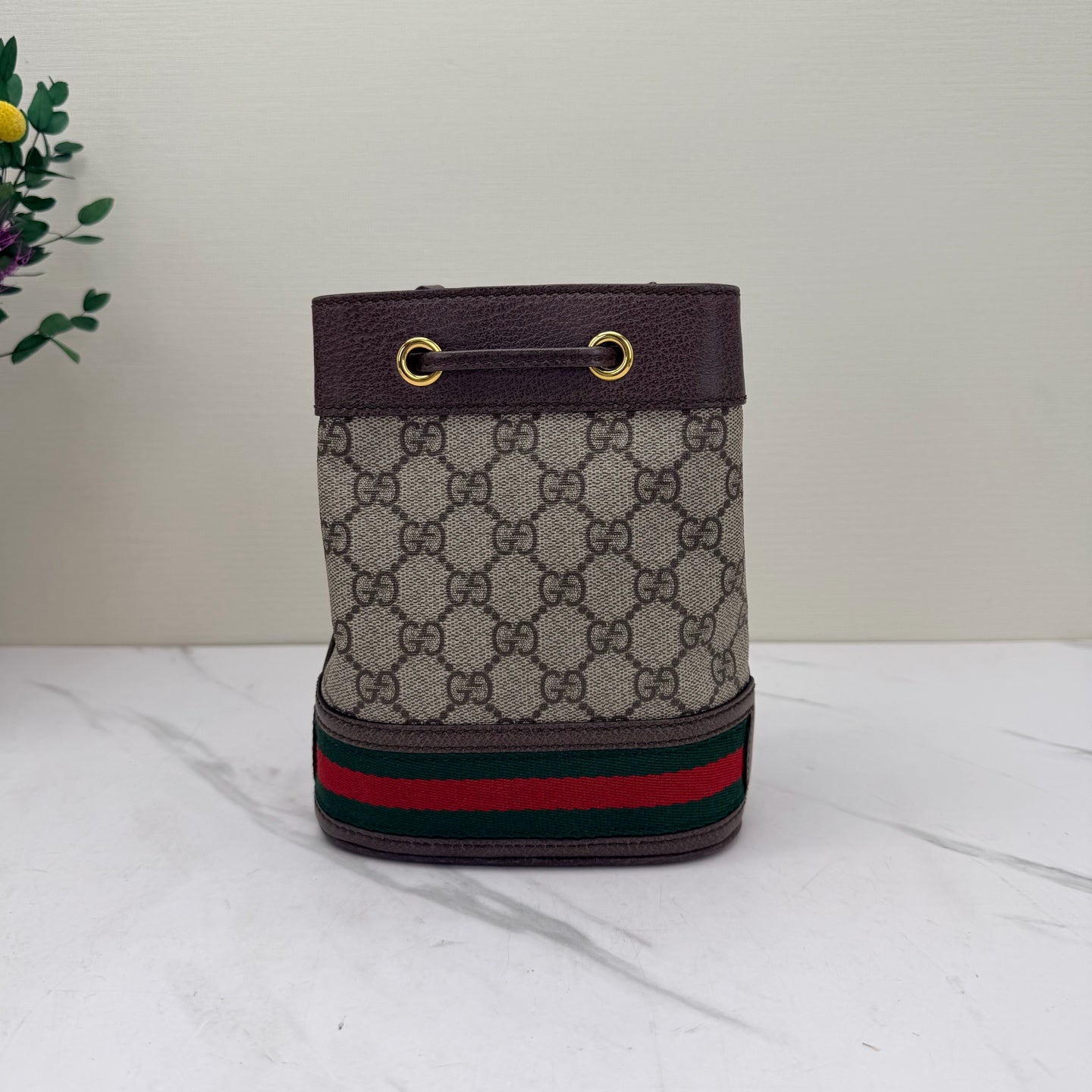 Gucci - Ophidia - GG Supreme canvas with leather trim - Beige and Brown with Web stripe - (small)