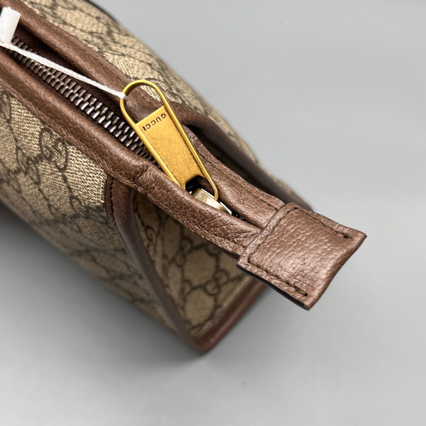 Gucci - Ophidia GG Supreme Clutch Bag - GG Supreme canvas with leather trim - Beige with Brown trim - (medium)
