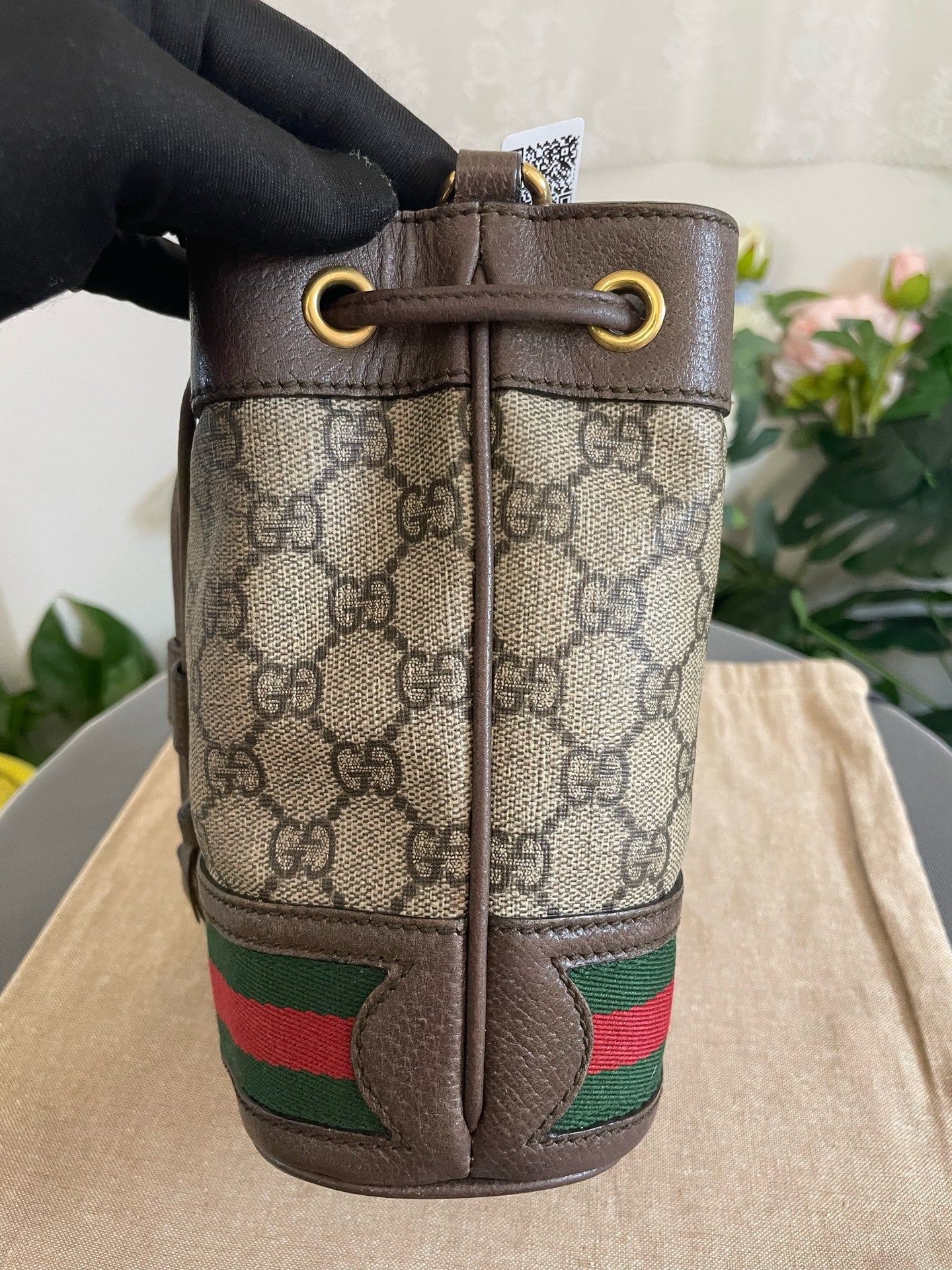 Gucci - Ophidia GG Supreme Drawstring Bucket Bag - Coated canvas and leather - Multicolour - (mini)