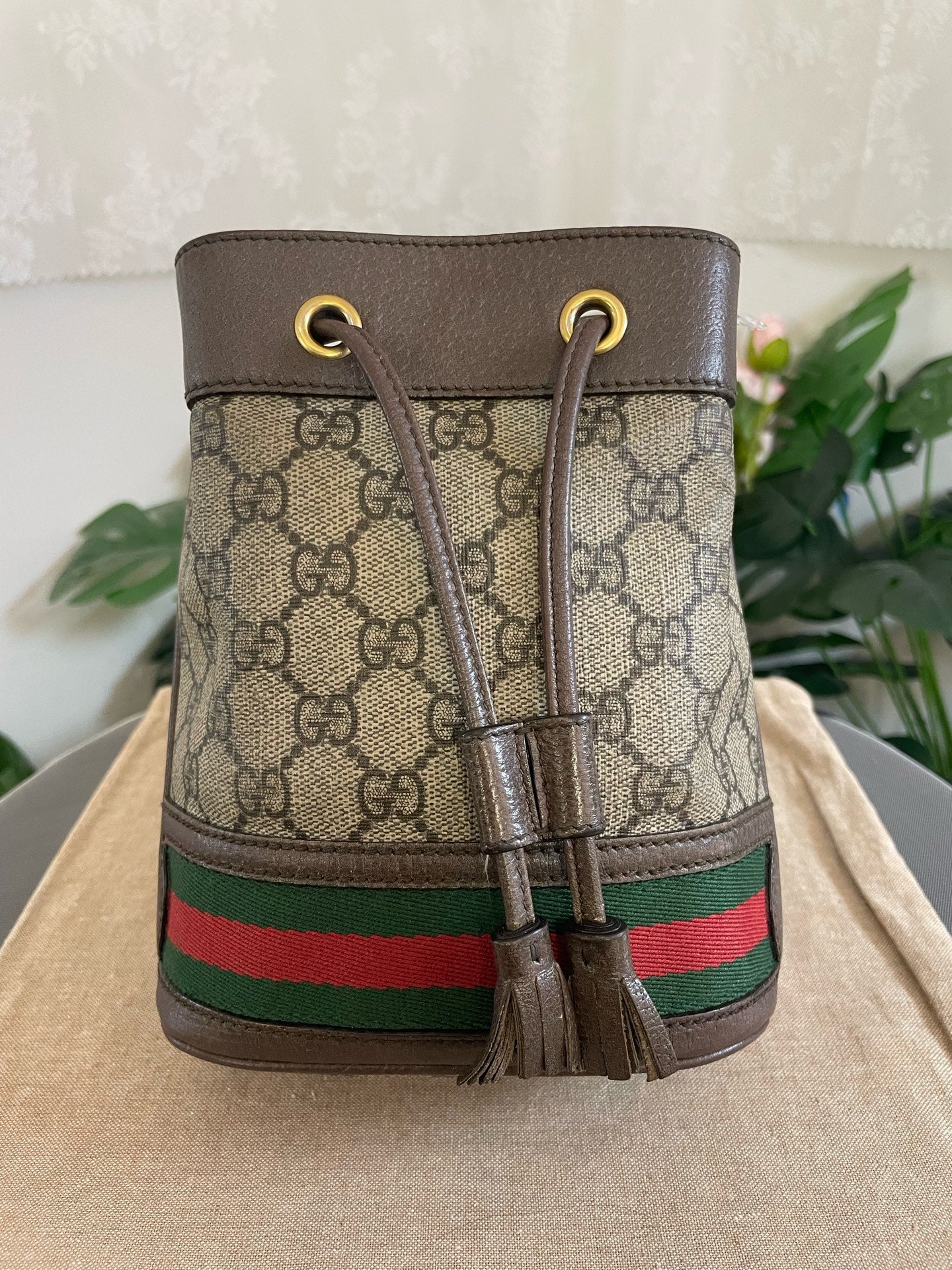 Gucci - Ophidia GG Supreme Drawstring Bucket Bag - Coated canvas and leather - Multicolour - (mini)