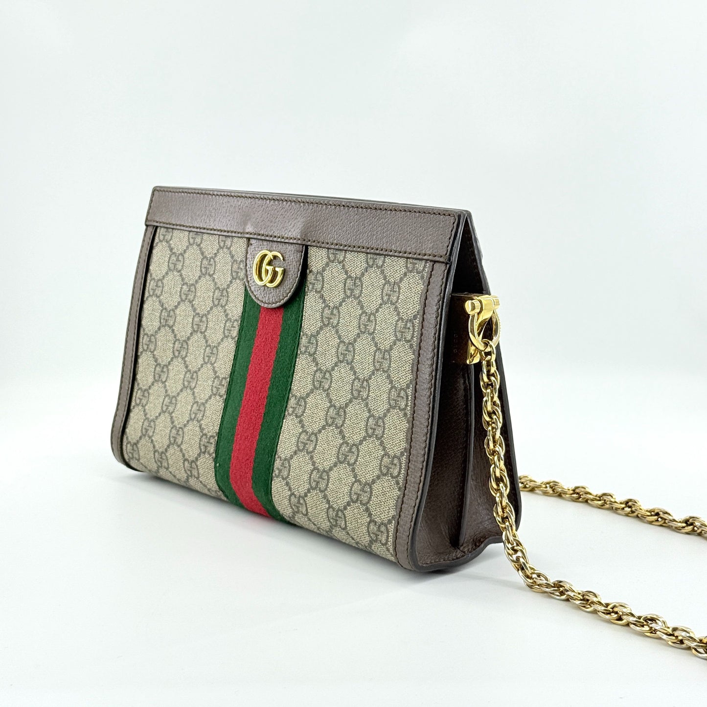 Gucci - Ophidia GG Supreme Mini Bag - GG Supreme canvas with leather trim and Web stripe - Beige and Ebony with Brown trim, Green and Red Web, Gold-tone hardware - (mini)
