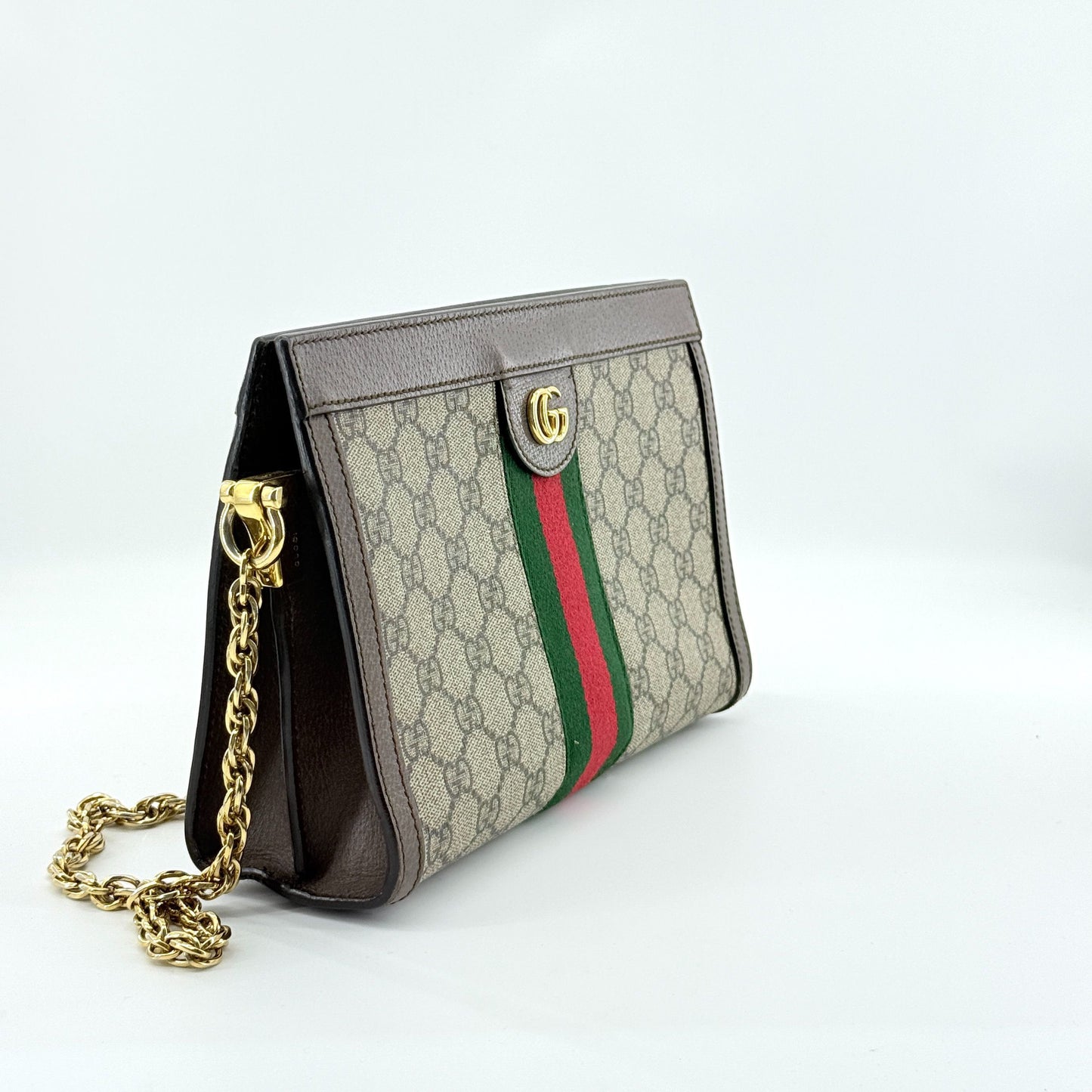 Gucci - Ophidia GG Supreme Mini Bag - GG Supreme canvas with leather trim and Web stripe - Beige and Ebony with Brown trim, Green and Red Web, Gold-tone hardware - (mini)