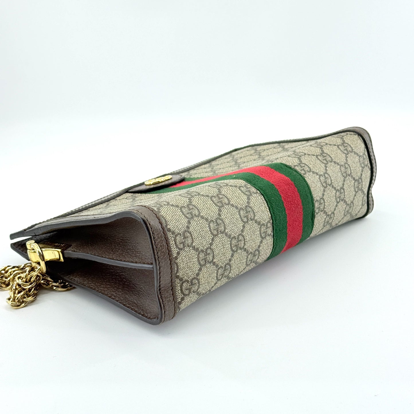 Gucci - Ophidia GG Supreme Mini Bag - GG Supreme canvas with leather trim and Web stripe - Beige and Ebony with Brown trim, Green and Red Web, Gold-tone hardware - (mini)