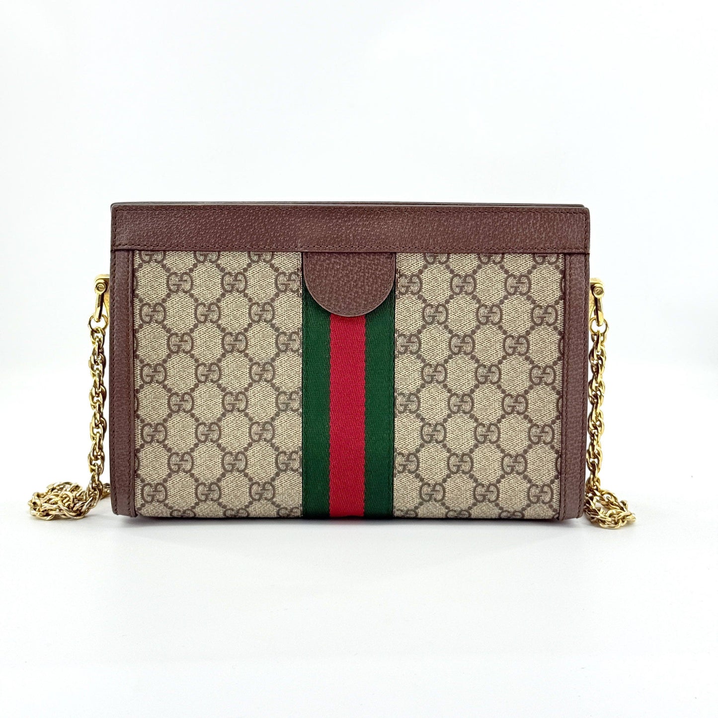 Gucci - Ophidia GG Supreme Mini Bag - GG Supreme canvas with leather trim and Web stripe - Beige and Ebony with Brown trim, Green and Red Web, Gold-tone hardware - (mini)