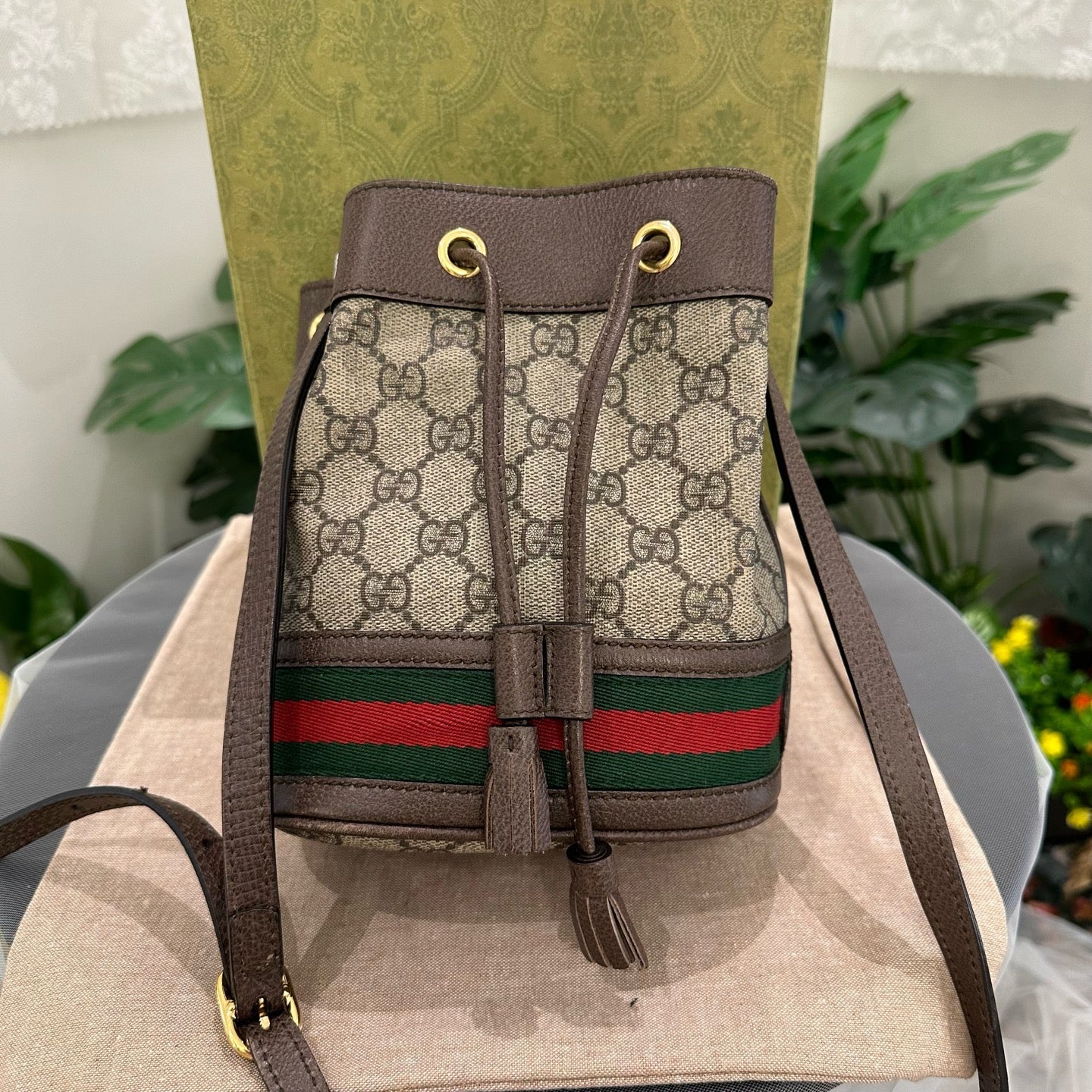 Gucci - Ophidia GG Supreme Mini Bucket Bag - Coated canvas and leather - Brown - (mini)