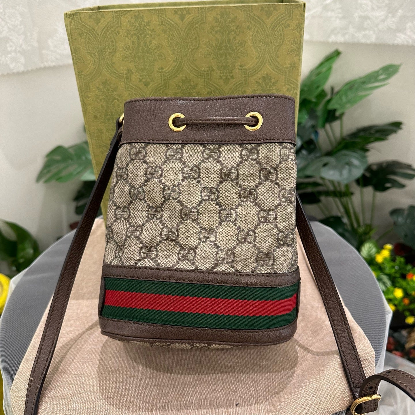 Gucci - Ophidia GG Supreme Mini Bucket Bag - Coated canvas and leather - Brown - (mini)