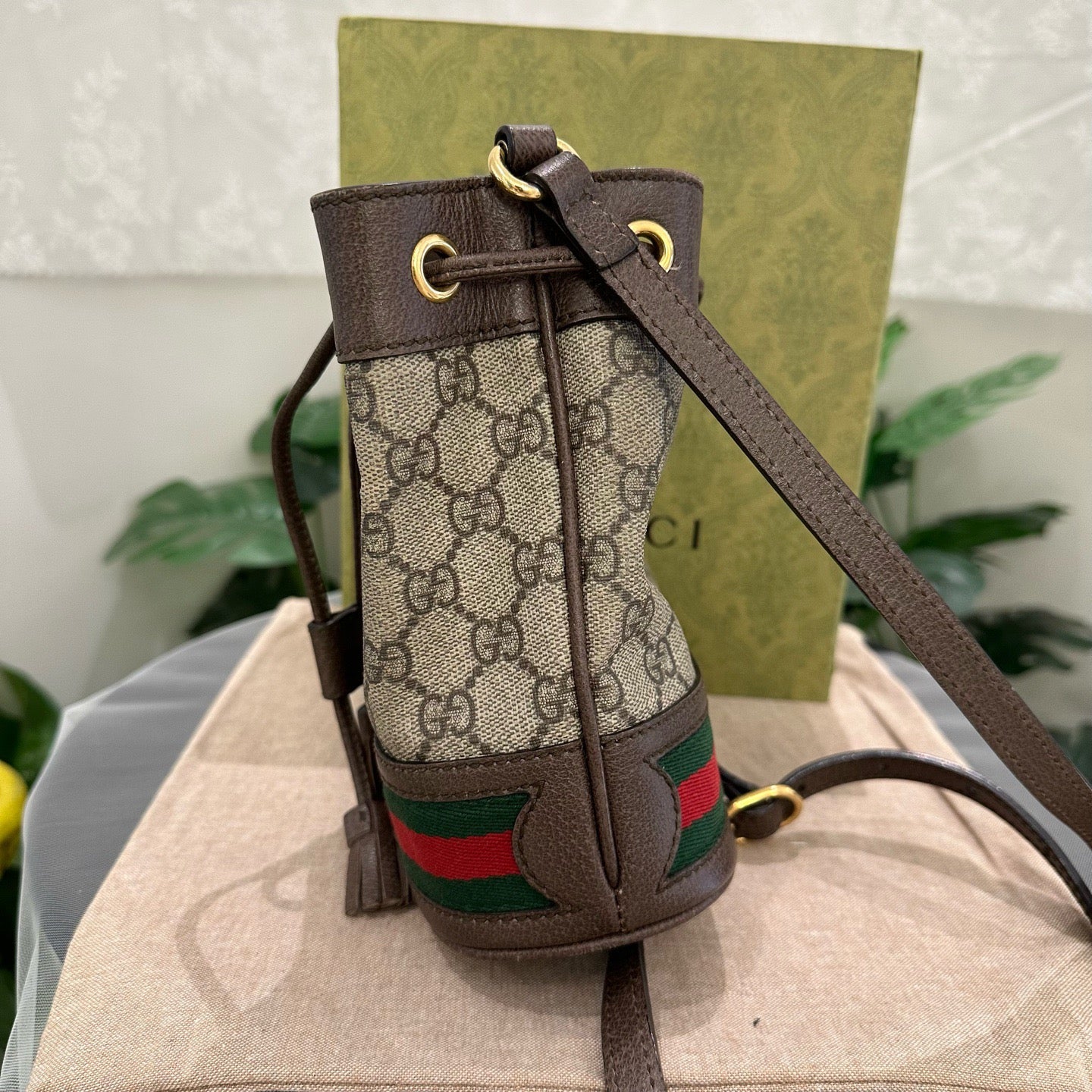 Gucci - Ophidia GG Supreme Mini Bucket Bag - Coated canvas and leather - Brown - (mini)