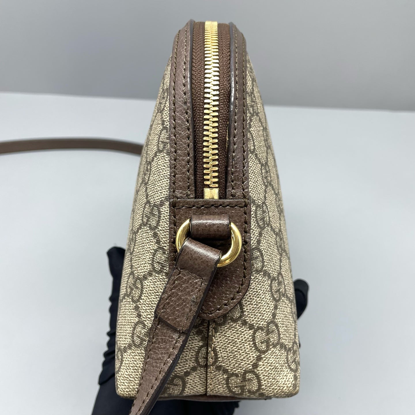 Gucci - Ophidia GG Supreme Mini Dome Shoulder Bag - GG Supreme canvas with leather trim - Ebony brown with beige GG Supreme canvas, and red/green Web stripe - (mini)
