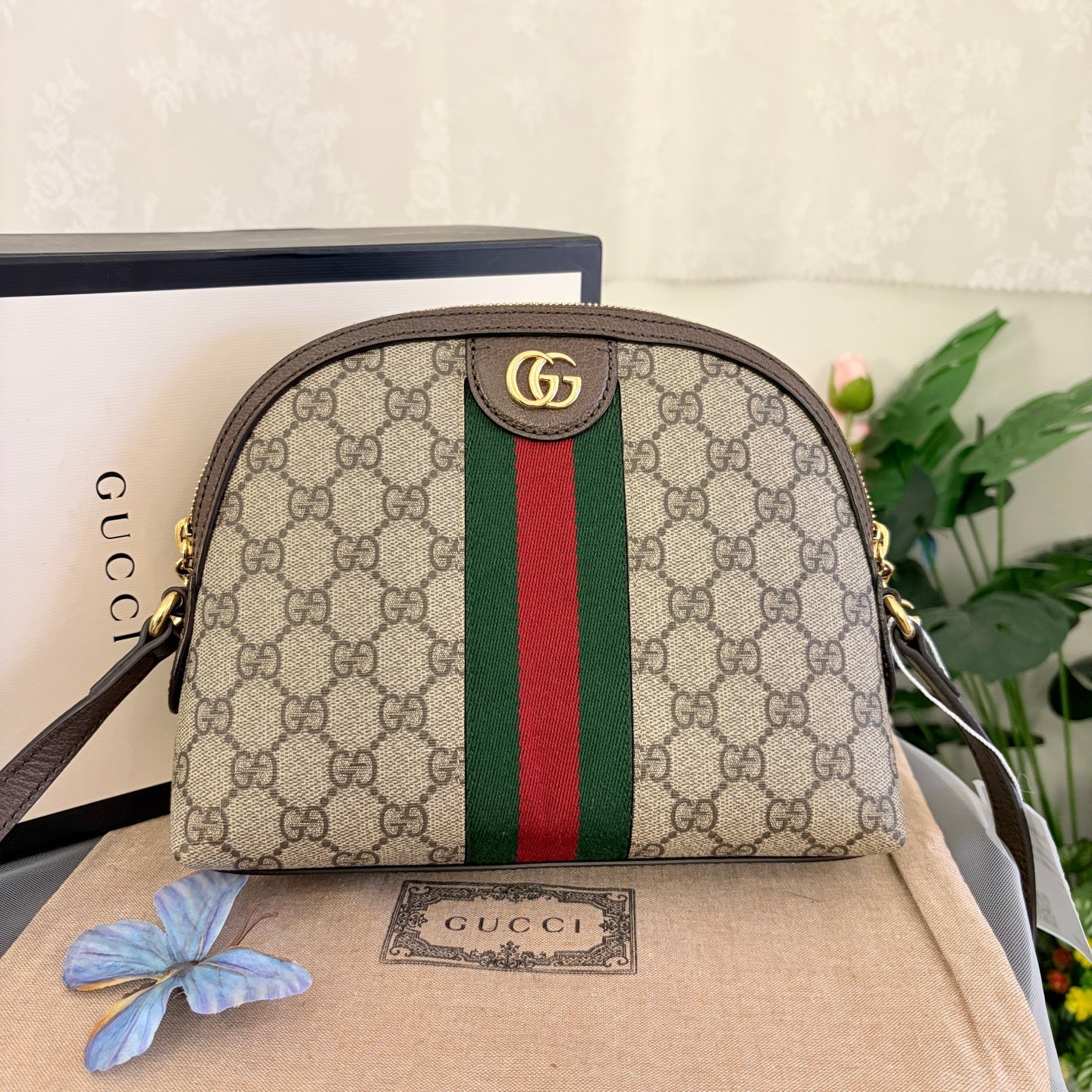 Gucci - Ophidia GG Supreme Small Shoulder Bag - GG Supreme canvas and Leather - Beige - (small)