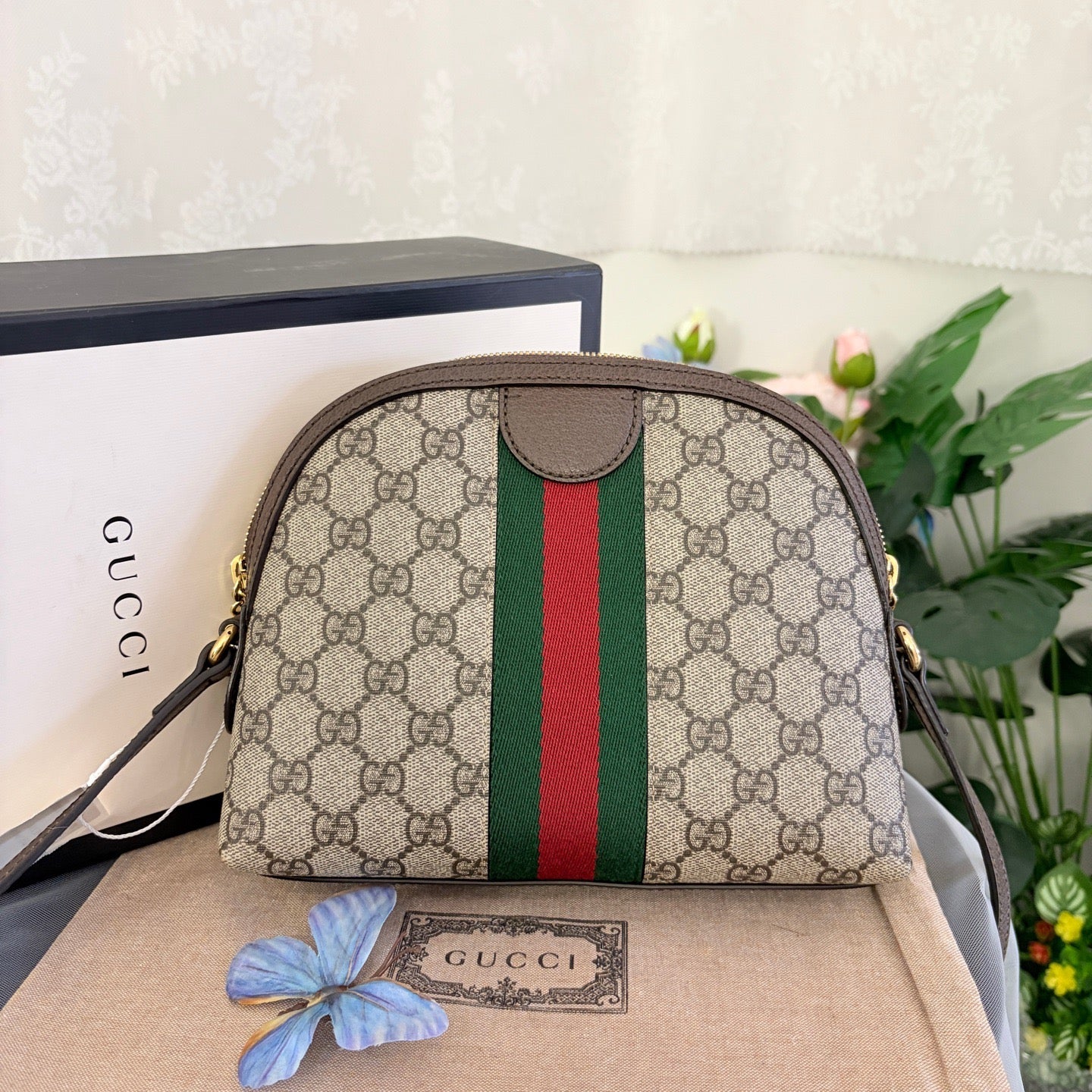 Gucci - Ophidia GG Supreme Small Shoulder Bag - GG Supreme canvas and Leather - Beige - (small)