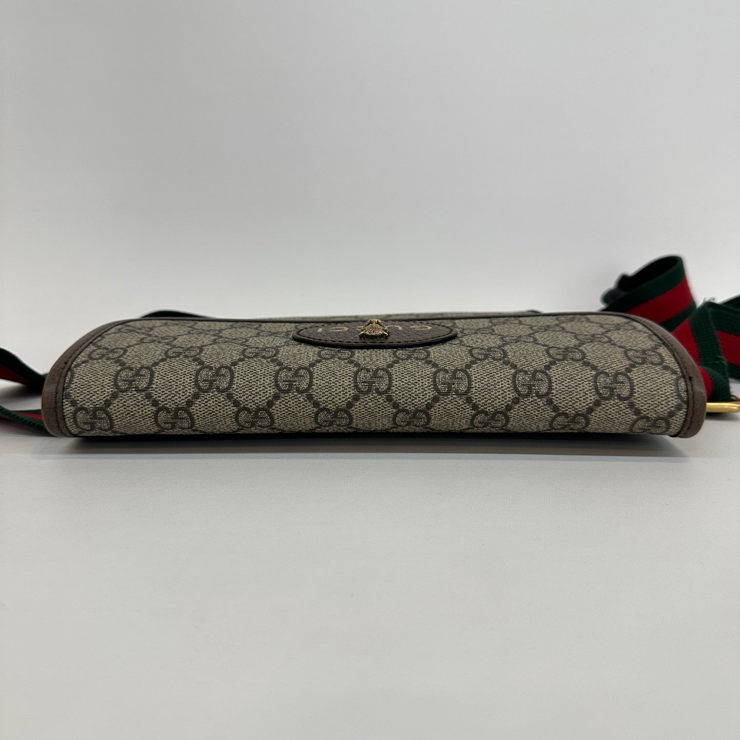 Gucci - Ophidia GG Supreme Tiger Head Belt Bag - GG Supreme canvas with leather trim - Beige and ebony with brown leather and green/red Web stripe - (Small)