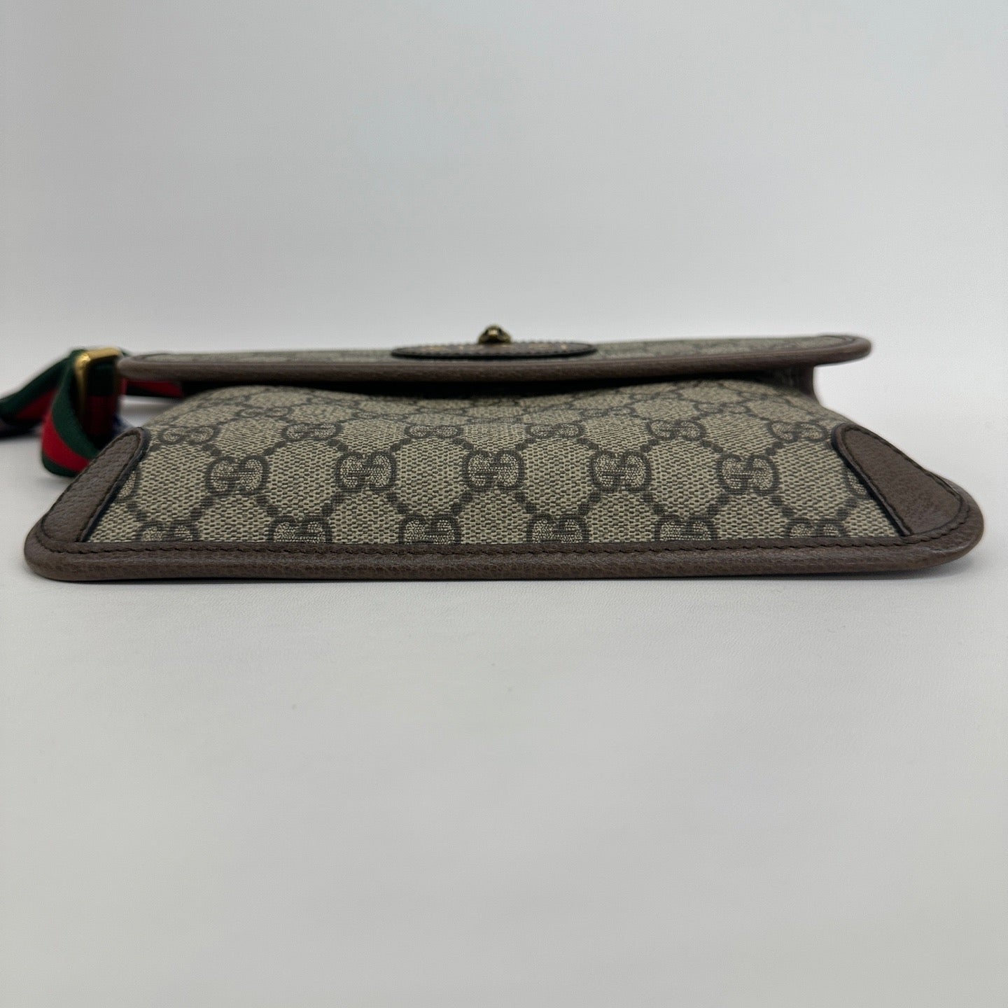 Gucci - Ophidia GG Supreme Tiger Head Belt Bag - GG Supreme canvas with leather trim - Beige and ebony with brown leather and green/red Web stripe - (Small)
