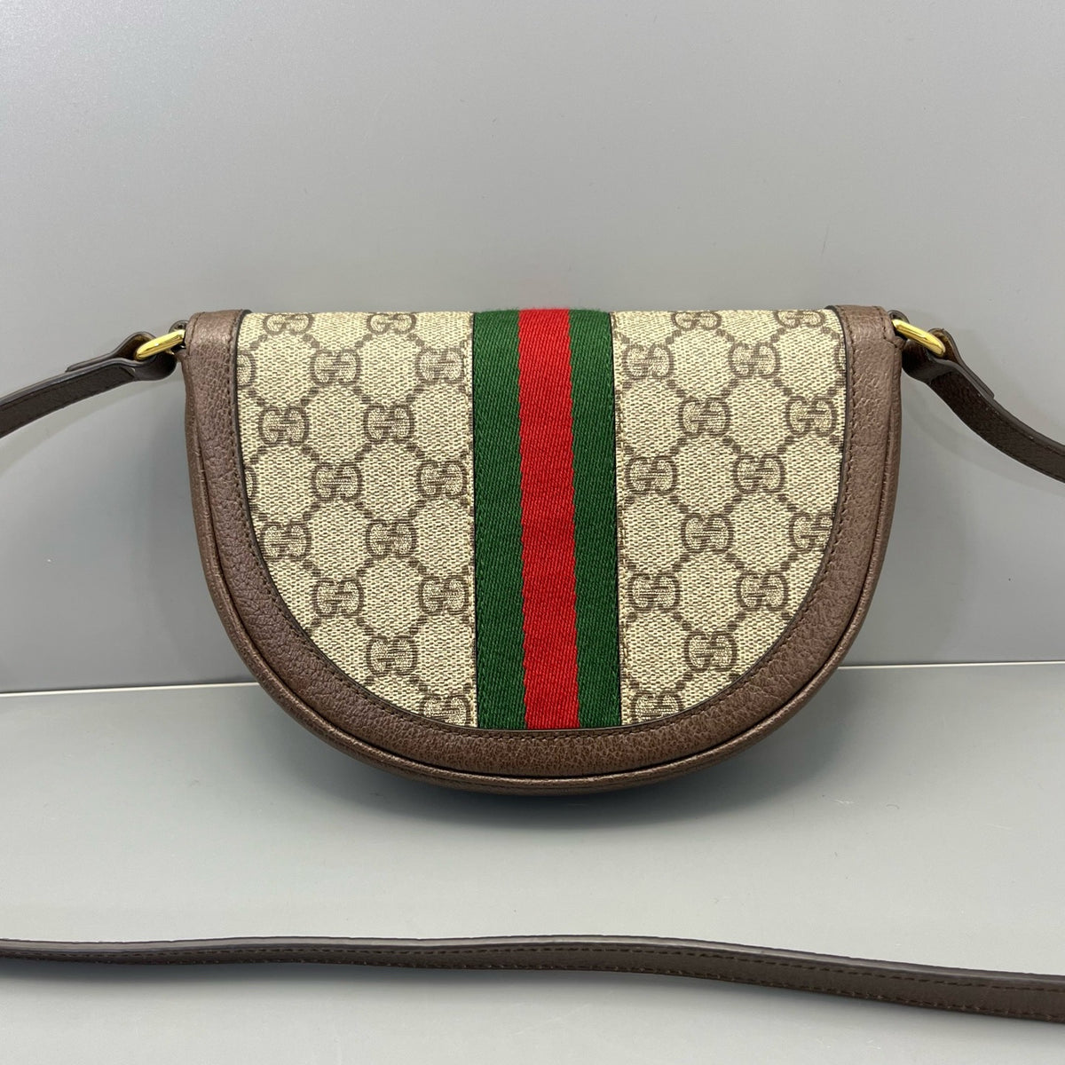 Gucci - Ophidia Half Moon Bag - Cloth - Brown - (mini)