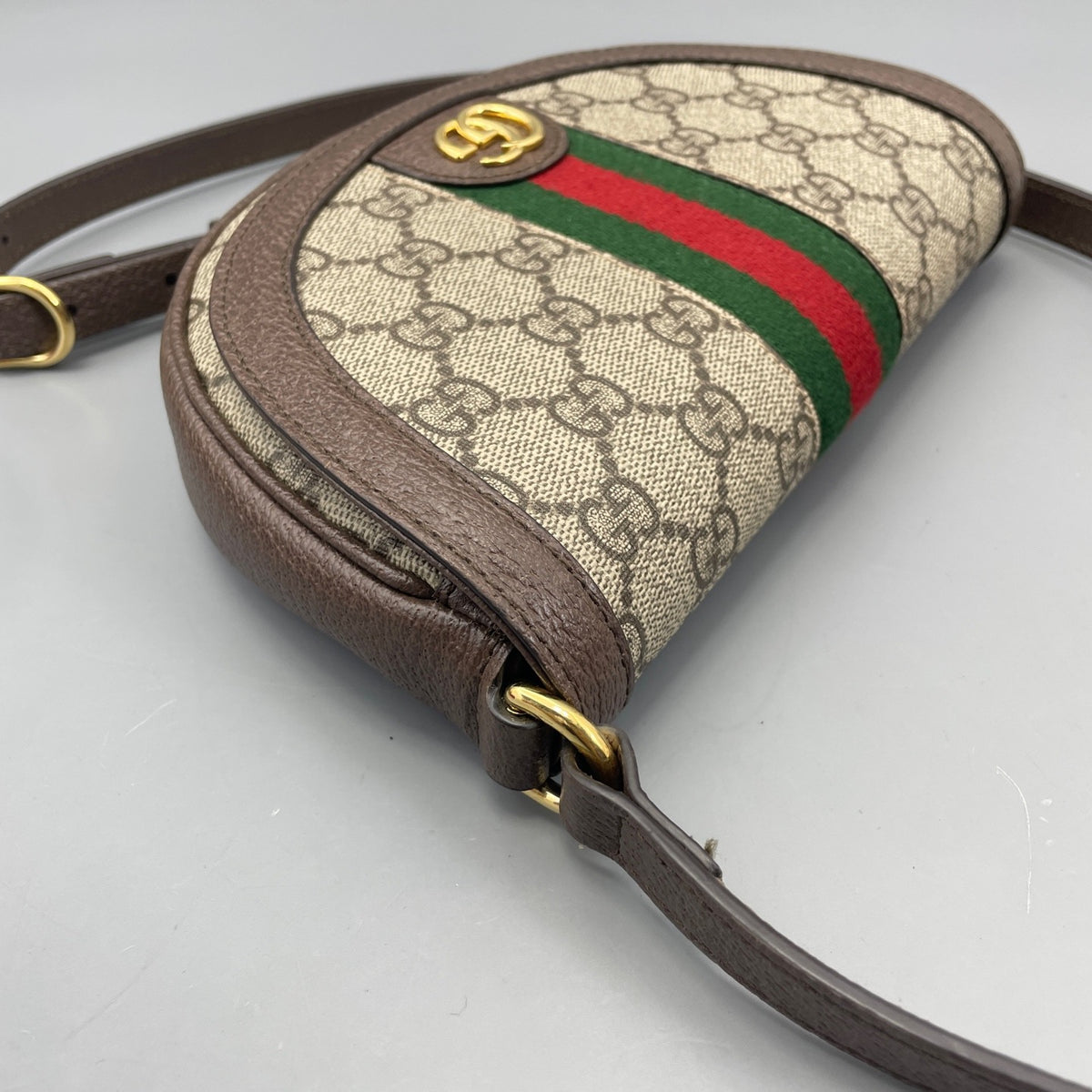 Gucci - Ophidia Half Moon Bag - Cloth - Brown - (mini)