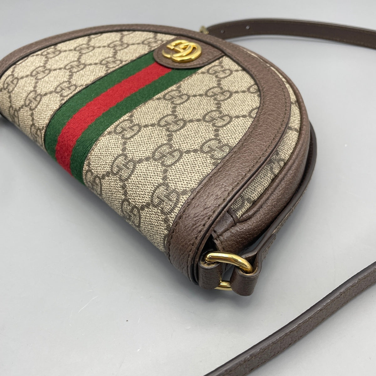 Gucci - Ophidia Half Moon Bag - Cloth - Brown - (mini)
