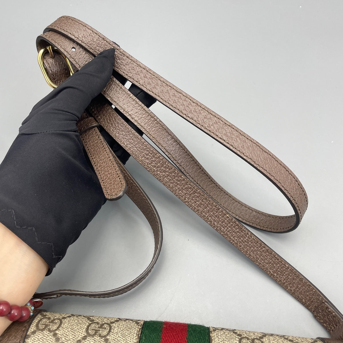 Gucci - Ophidia Half Moon Bag - Cloth - Brown - (mini)