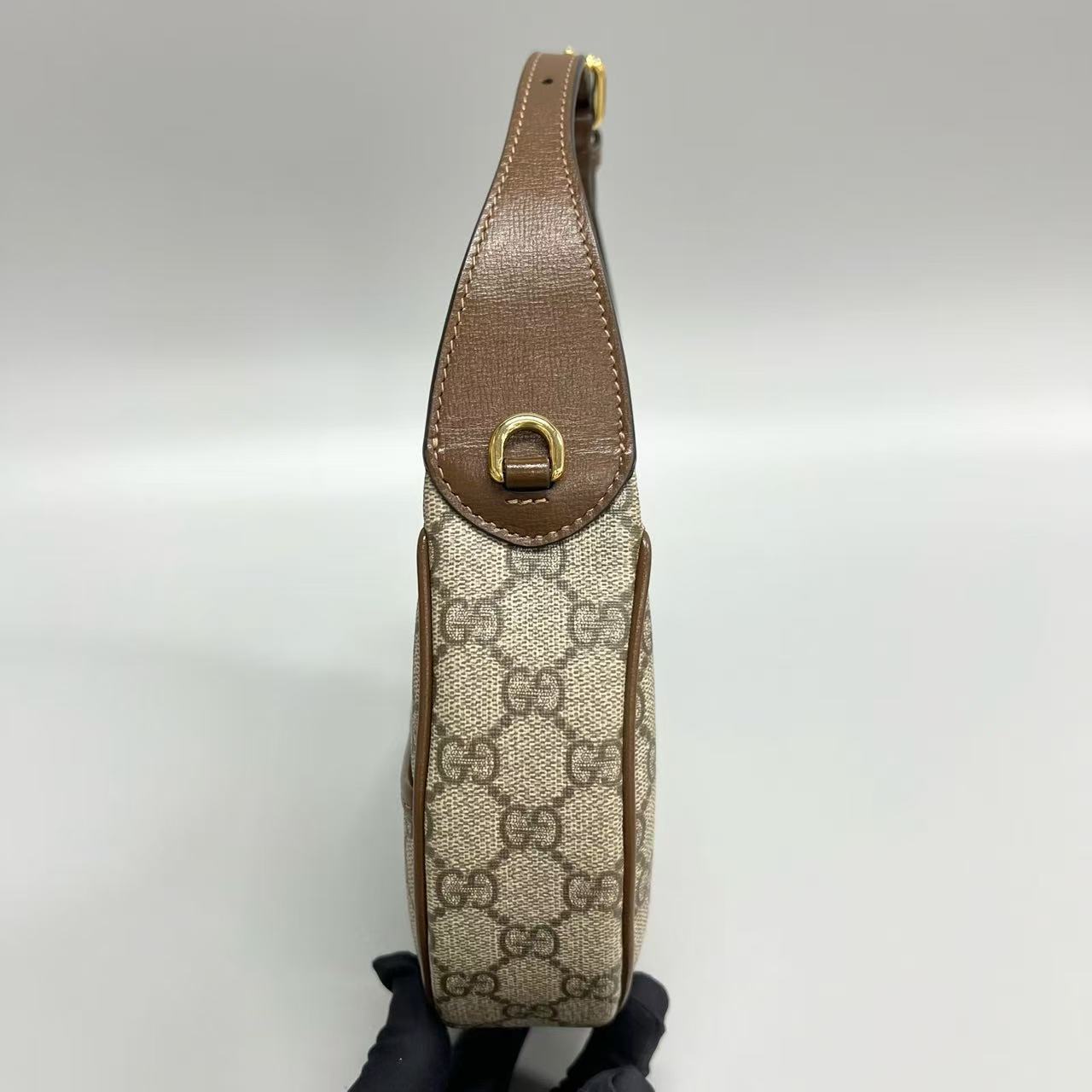 Gucci - Ophidia Half-Moon Bag - GG Supreme canvas with leather trim - Beige - (mini)