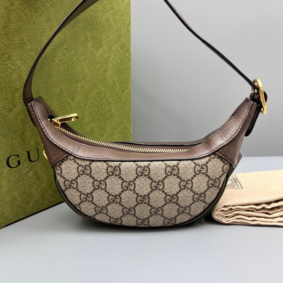 Gucci - Ophidia Half-Moon Bag - Synthetic - Brown - (mini)