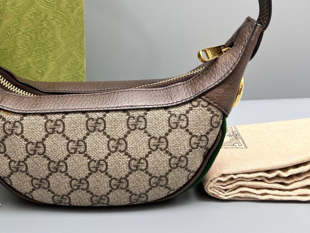 Gucci - Ophidia Half-Moon Bag - Synthetic - Brown - (mini)
