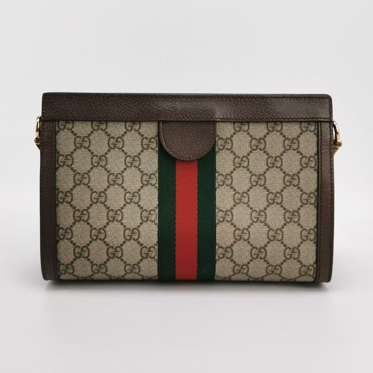 Gucci - Ophidia Medium Shoulder Bag - GG Supreme canvas with leather trim - Brown - (medium)