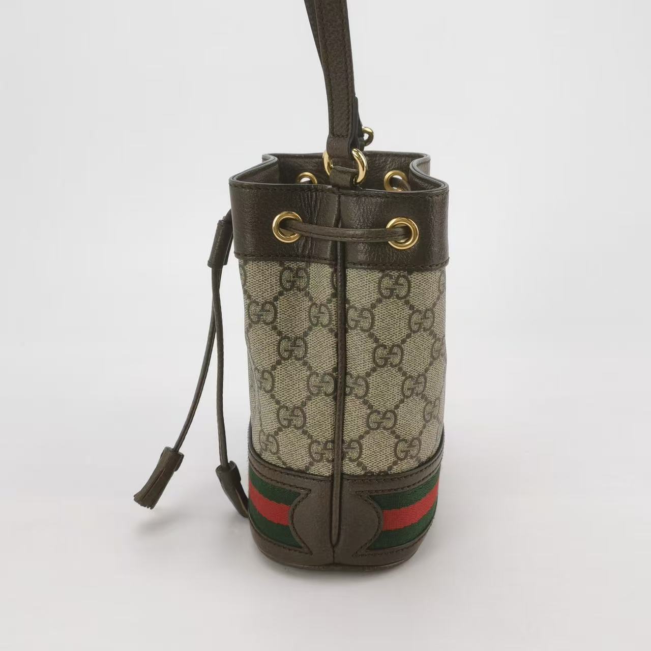 Gucci - Ophidia Mini Bucket Bag - Cowhide leather and GG Supreme canvas - Brown - (mini)