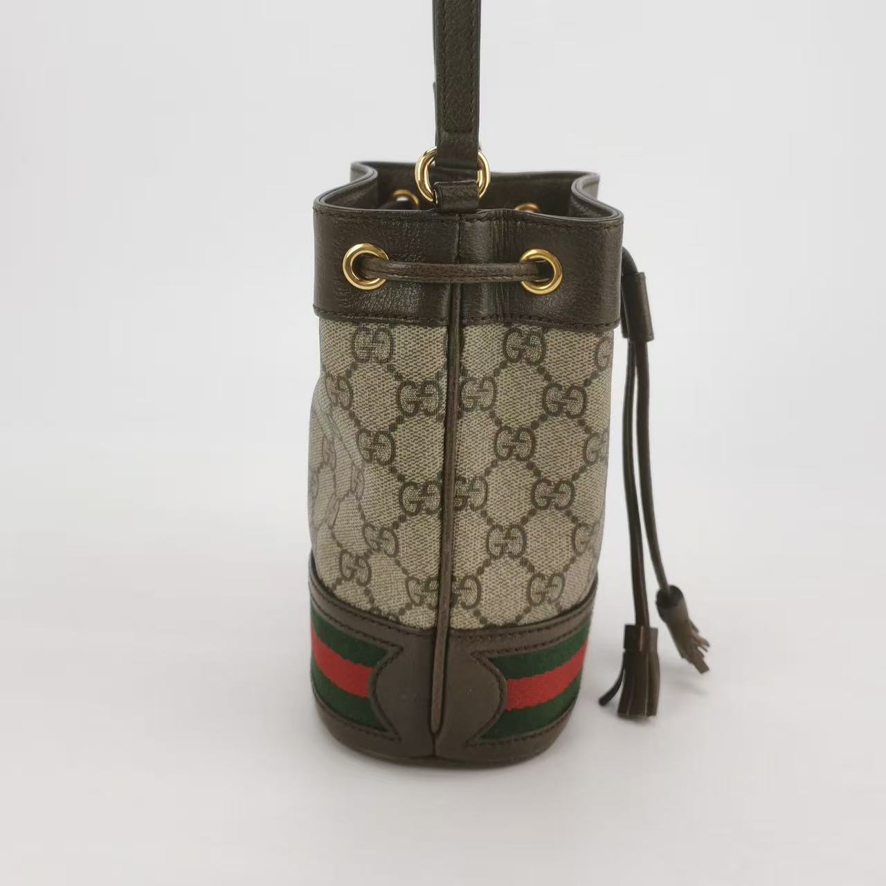 Gucci - Ophidia Mini Bucket Bag - Cowhide leather and GG Supreme canvas - Brown - (mini)
