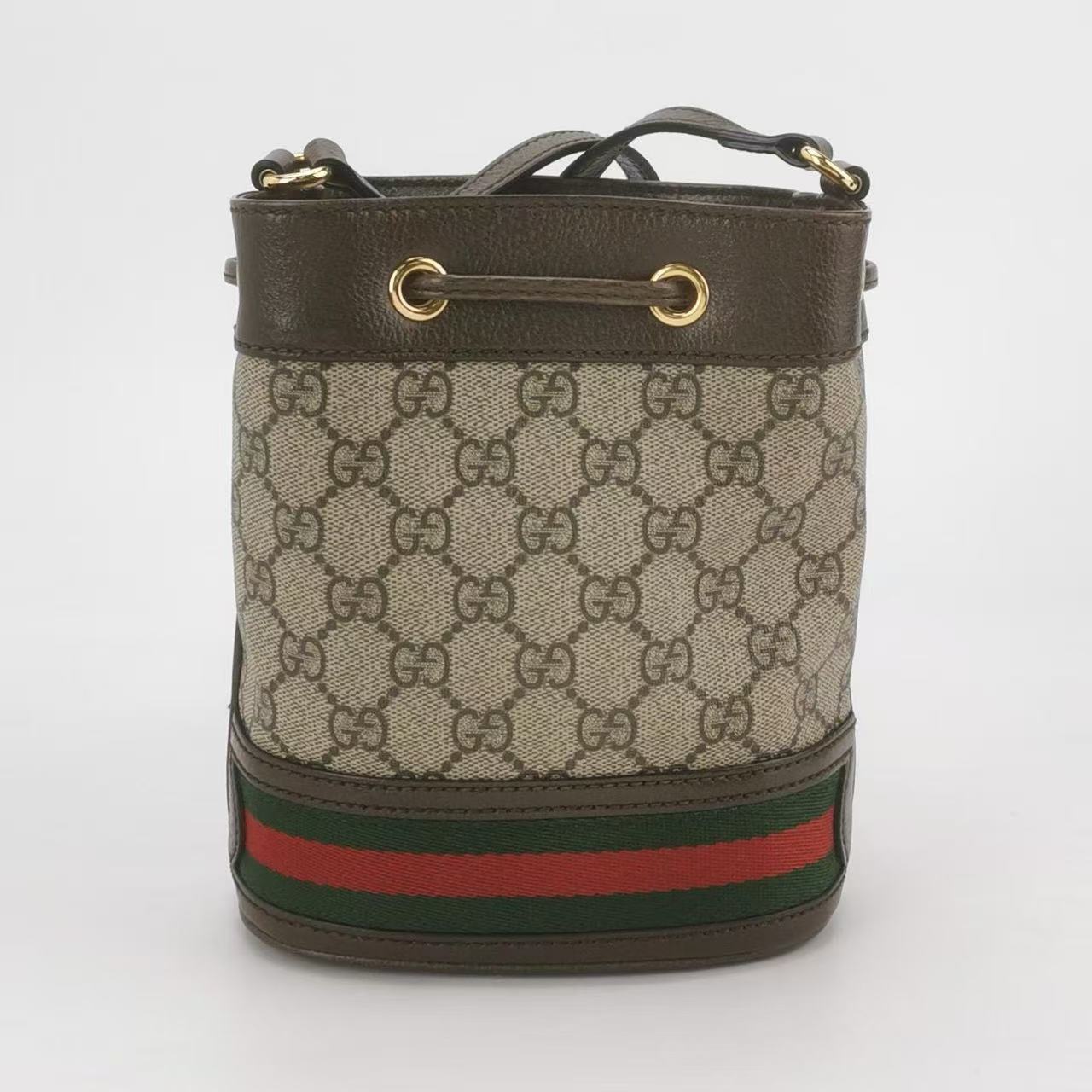 Gucci - Ophidia Mini Bucket Bag - Cowhide leather and GG Supreme canvas - Brown - (mini)