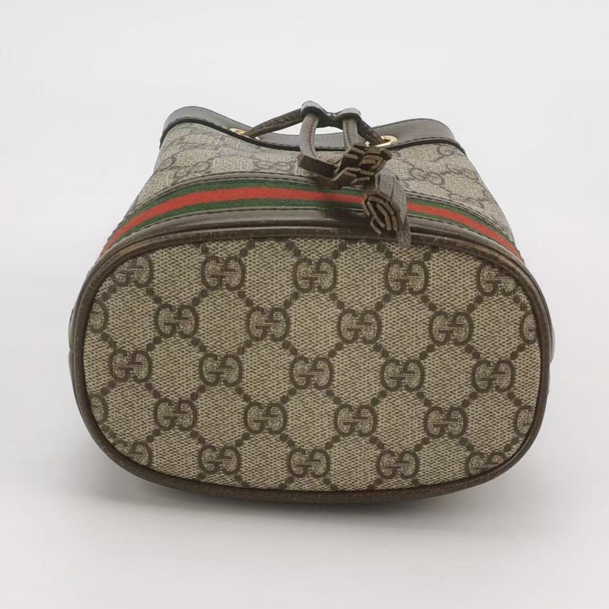 Gucci - Ophidia Mini Bucket Bag - Cowhide leather and GG Supreme canvas - Brown - (mini)