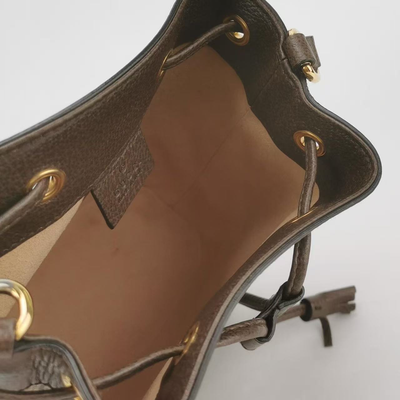 Gucci - Ophidia Mini Bucket Bag - Cowhide leather and GG Supreme canvas - Brown - (mini)