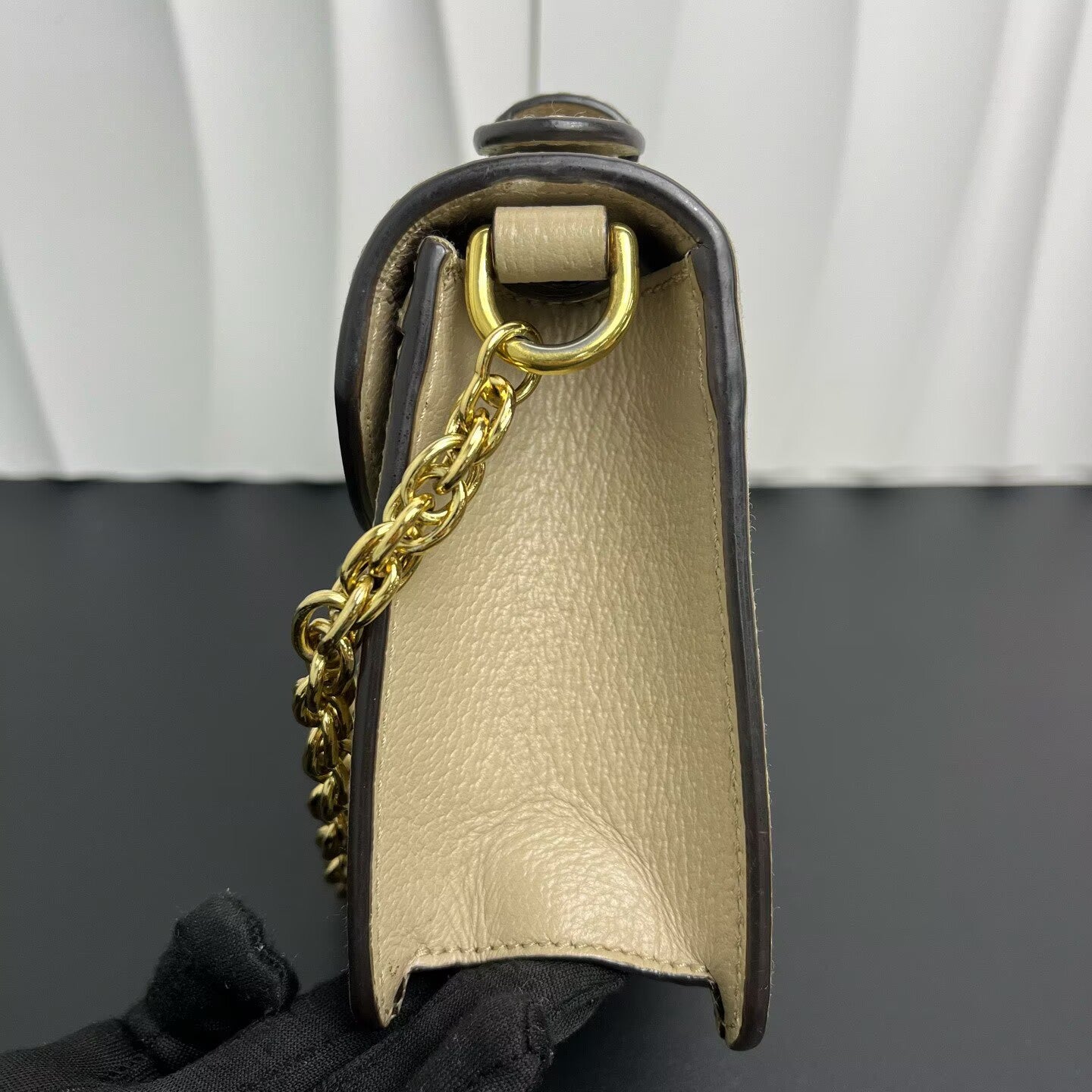 Gucci - Ophidia Mini Chain Bag - GG Supreme canvas with leather trim - Beige with Web stripe - (mini)