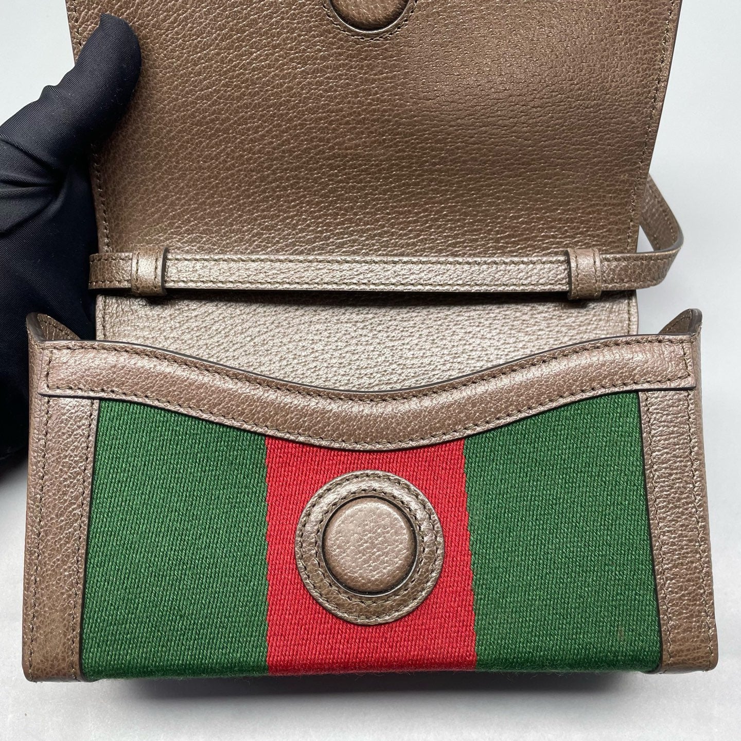 Gucci - Ophidia Mini Shoulder Bag - Canvas and leather - Green, Red, and Brown - (mini)