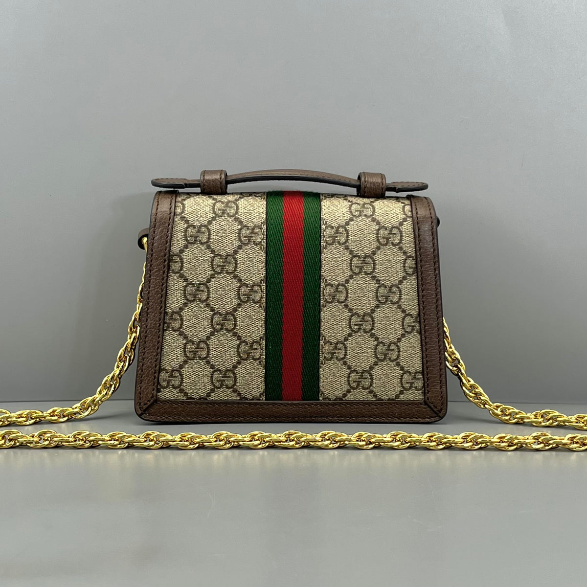 Gucci - Ophidia Mini Top Handle Bag - Synthetic - Brown - (mini)
