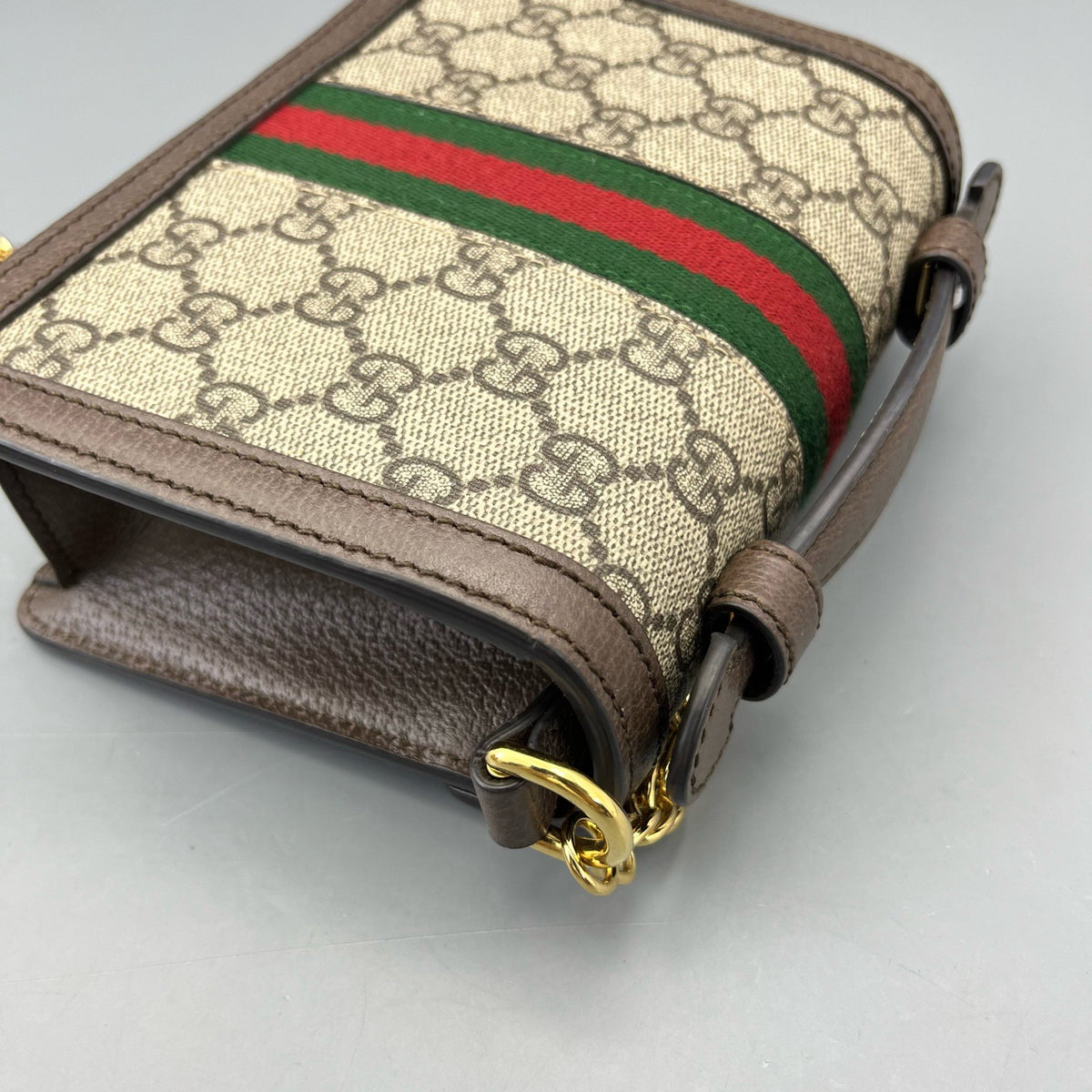 Gucci - Ophidia Mini Top Handle Bag - Synthetic - Brown - (mini)