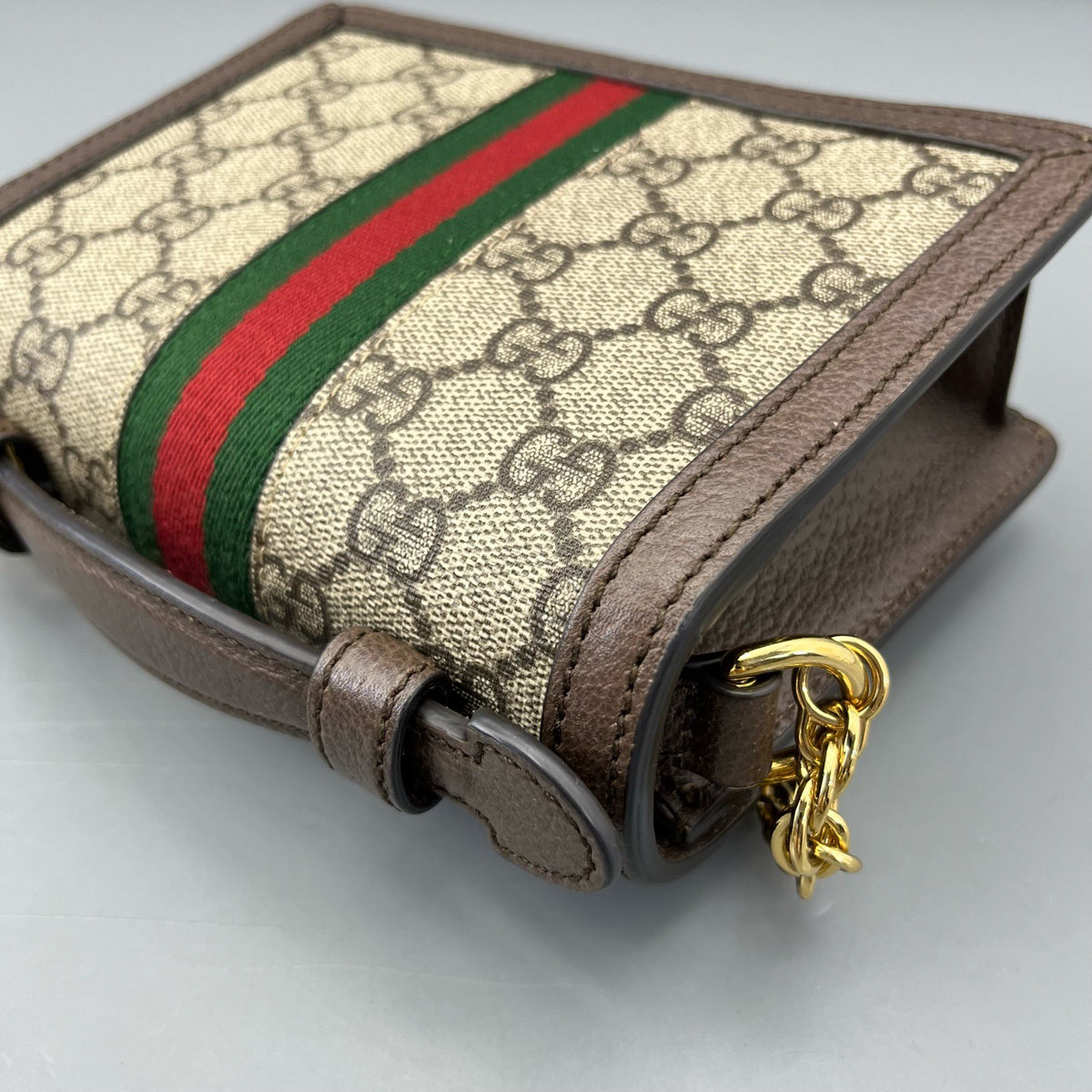 Gucci - Ophidia Mini Top Handle Bag - Synthetic - Brown - (mini)