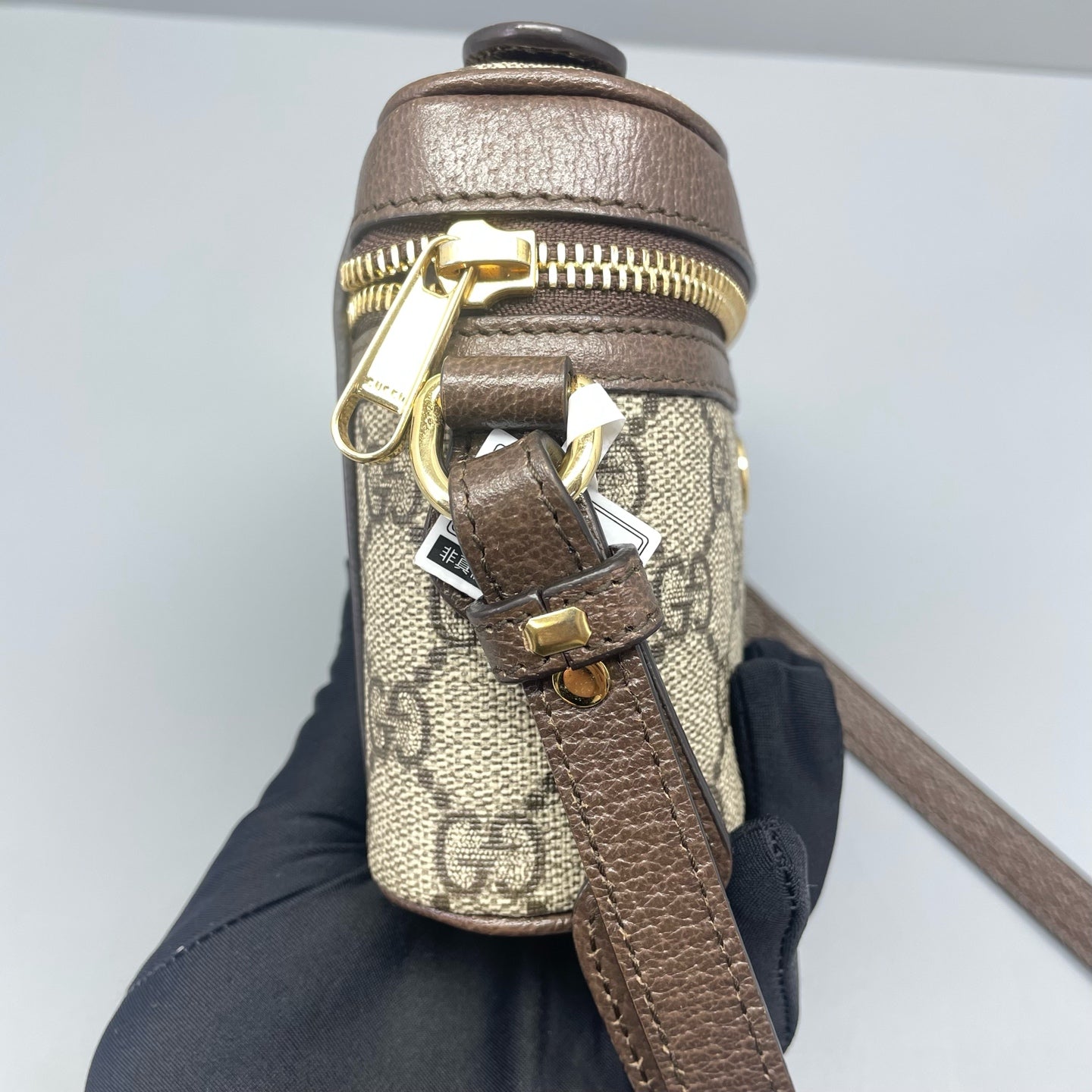 Gucci - Ophidia Mini Vanity Case - GG Supreme canvas with leather trim - Beige and brown with red and green web stripe - (mini)