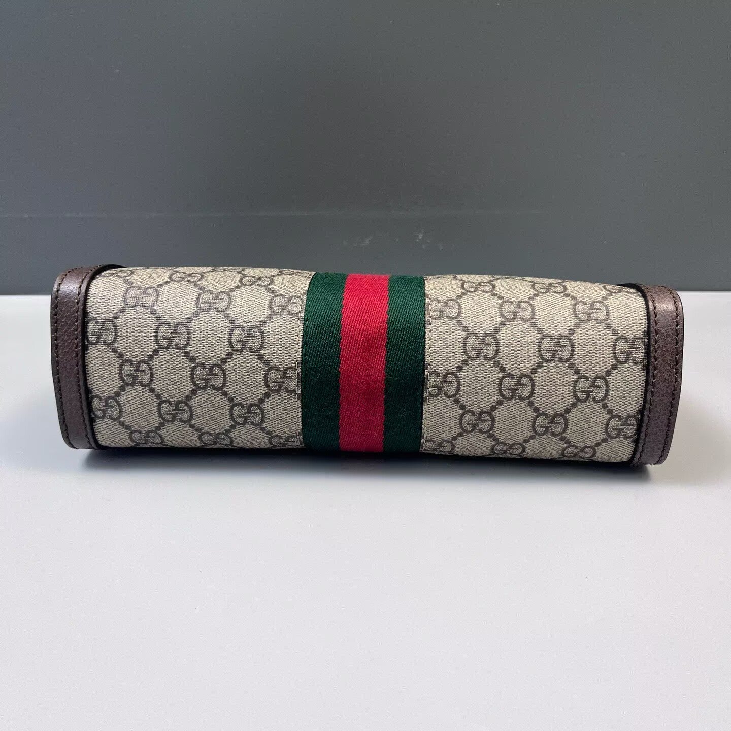 Gucci - Ophidia Monogram Chain Bag - GG Supreme canvas and leather - Beige and Brown with Gold-Tone Hardware - (small)
