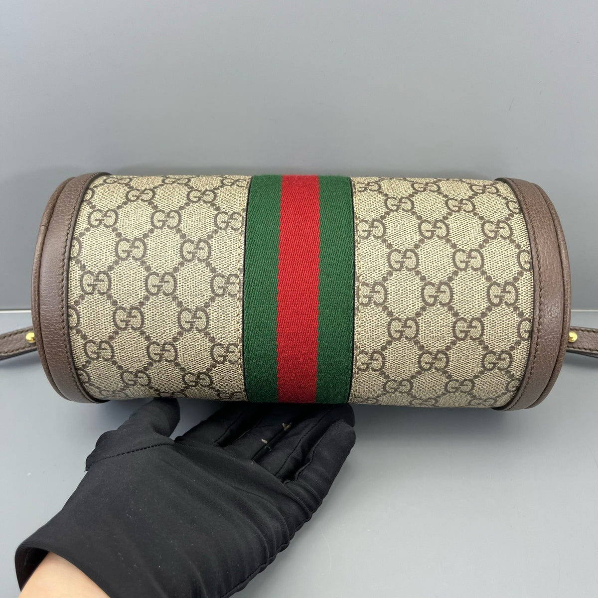 Gucci - Ophidia Round Barrel Bag - Synthetic - Brown - (mini)