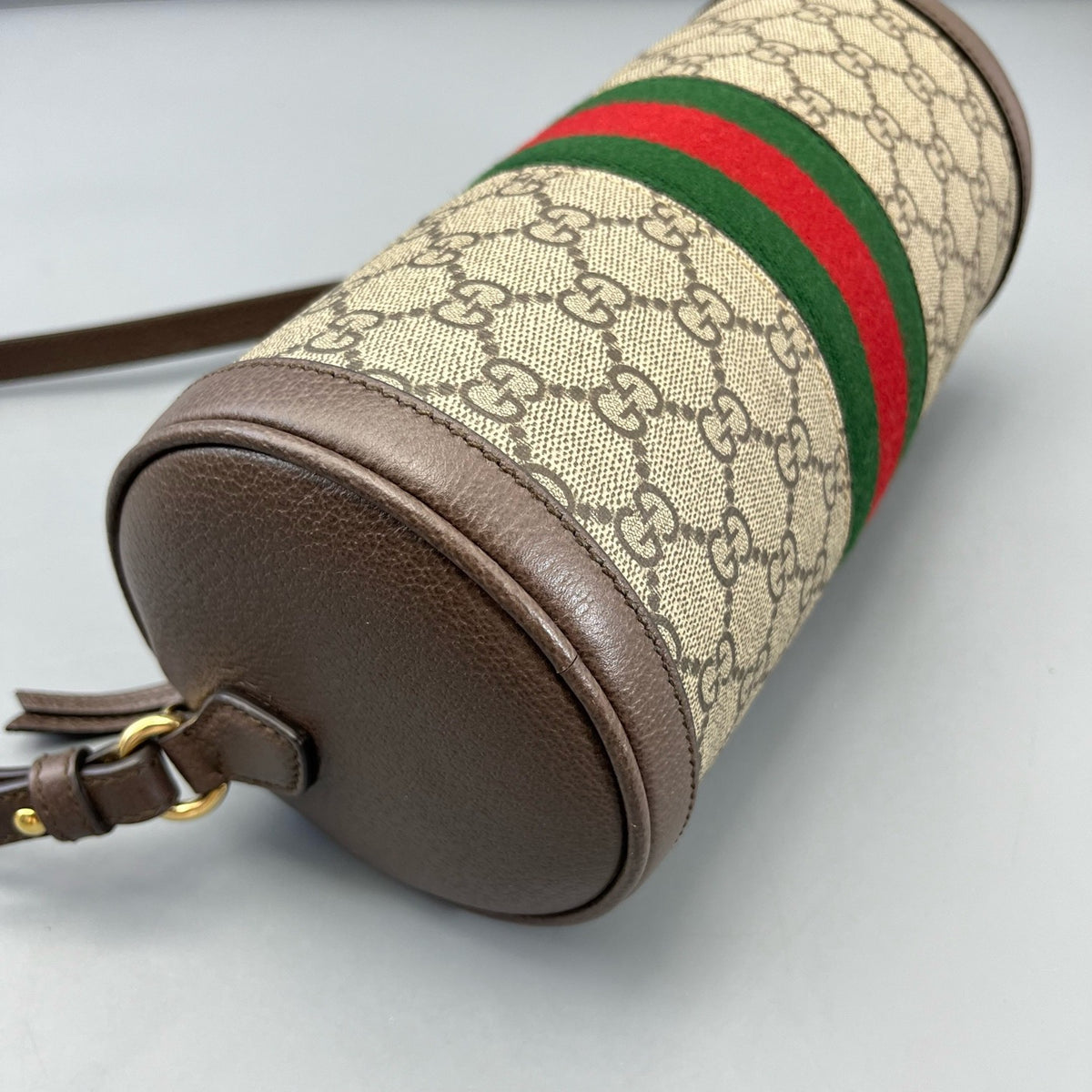 Gucci - Ophidia Round Barrel Bag - Synthetic - Brown - (mini)