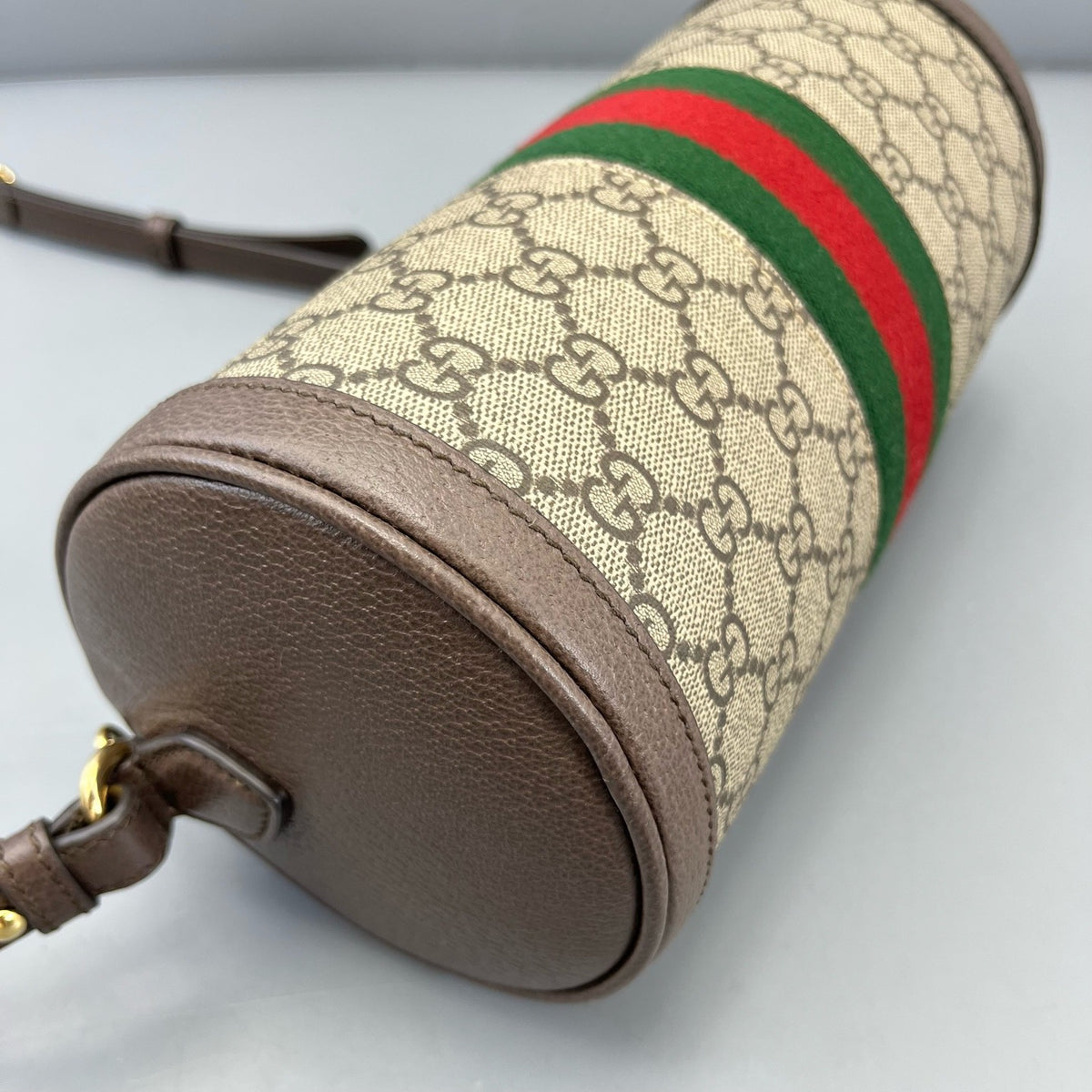 Gucci - Ophidia Round Barrel Bag - Synthetic - Brown - (mini)