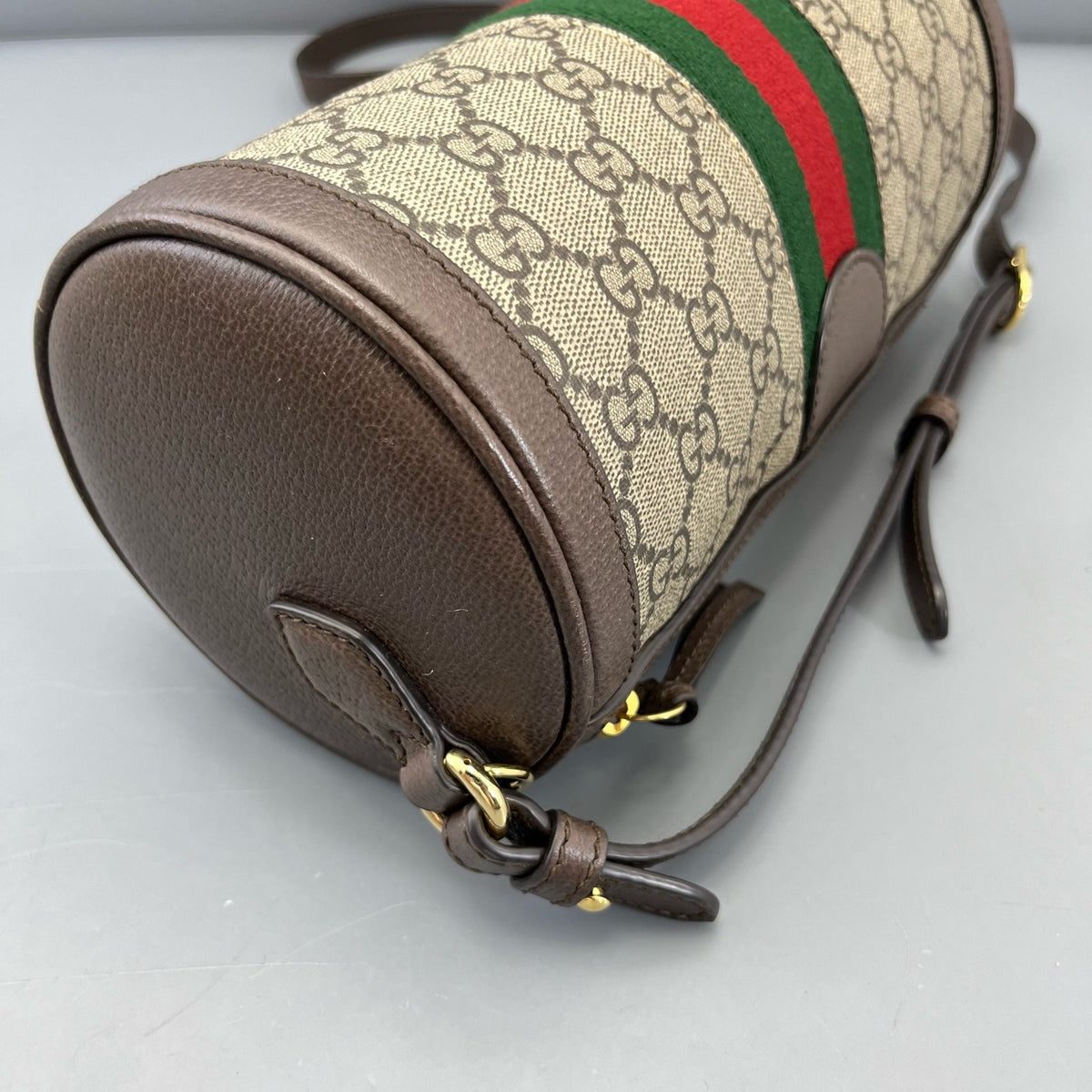 Gucci - Ophidia Round Barrel Bag - Synthetic - Brown - (mini)