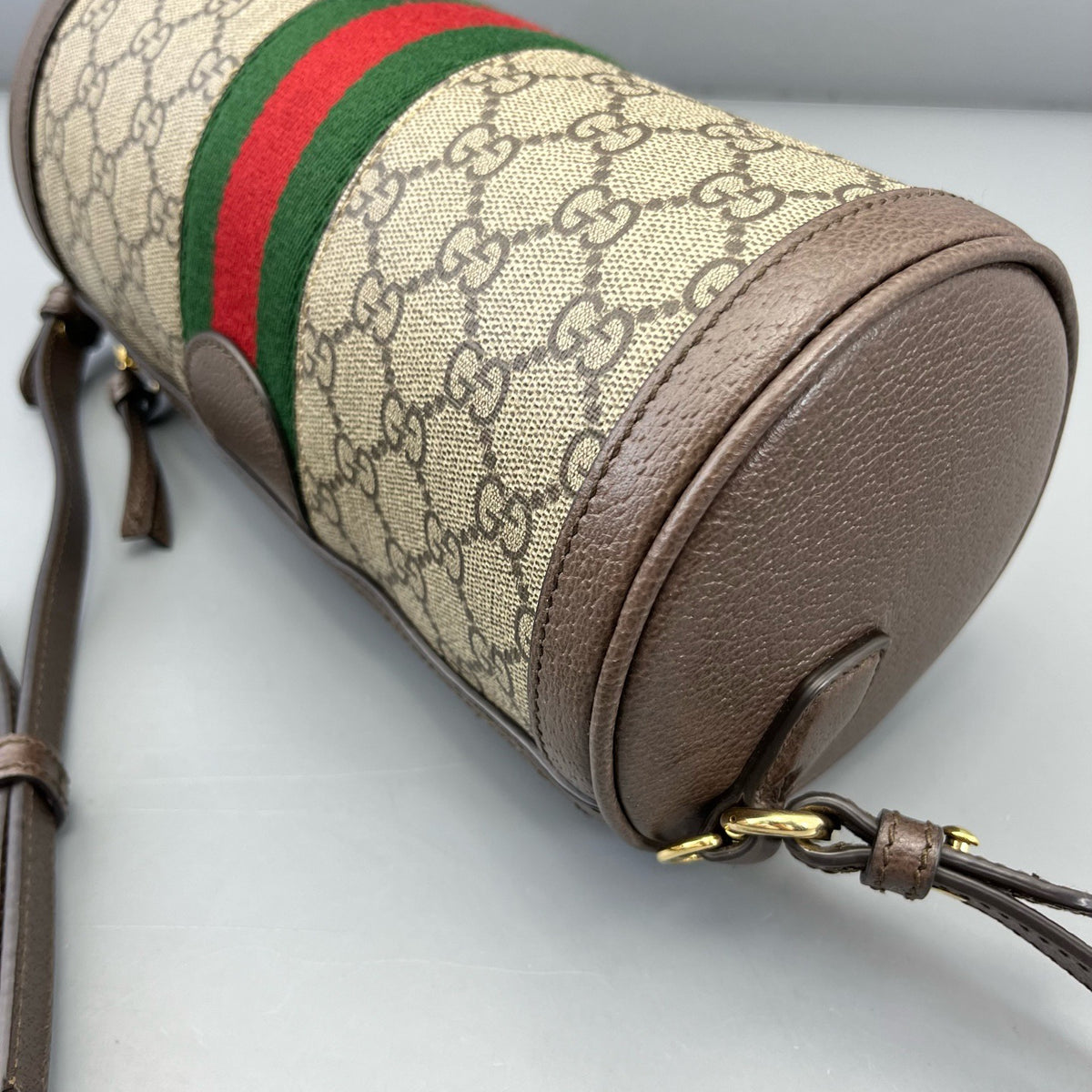 Gucci - Ophidia Round Barrel Bag - Synthetic - Brown - (mini)