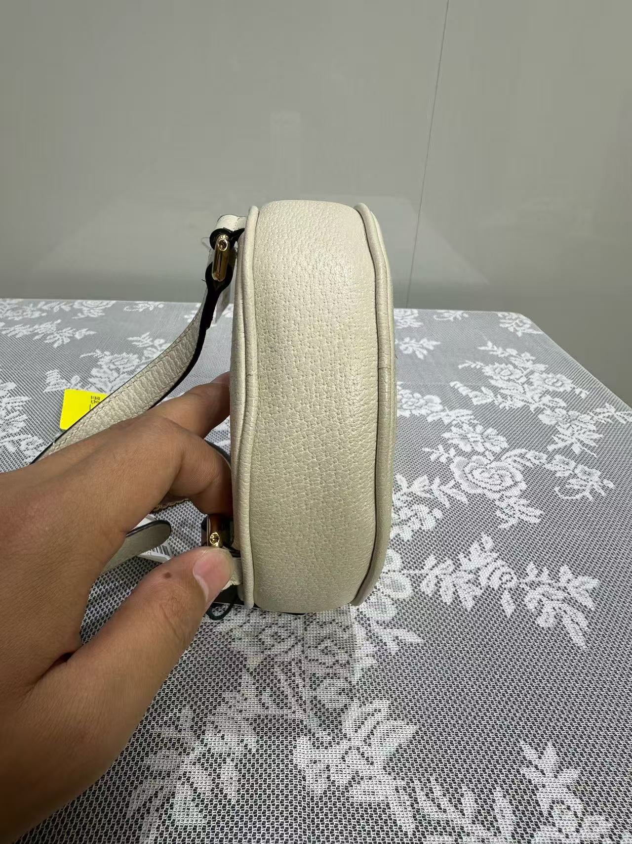 Gucci - Ophidia Round Mini Backpack - Pebbled leather - White - (mini)