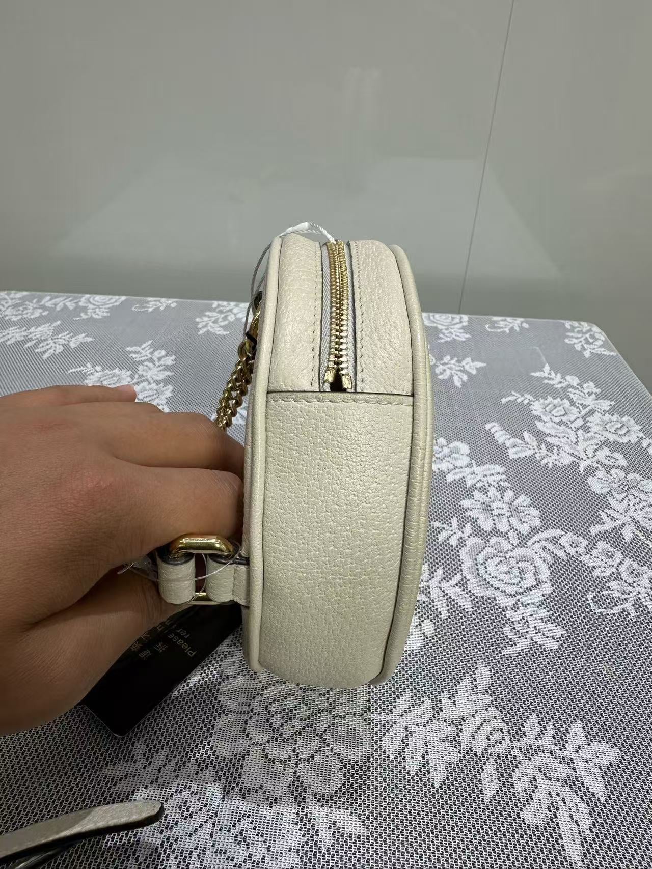 Gucci - Ophidia Round Mini Backpack - Pebbled leather - White - (mini)