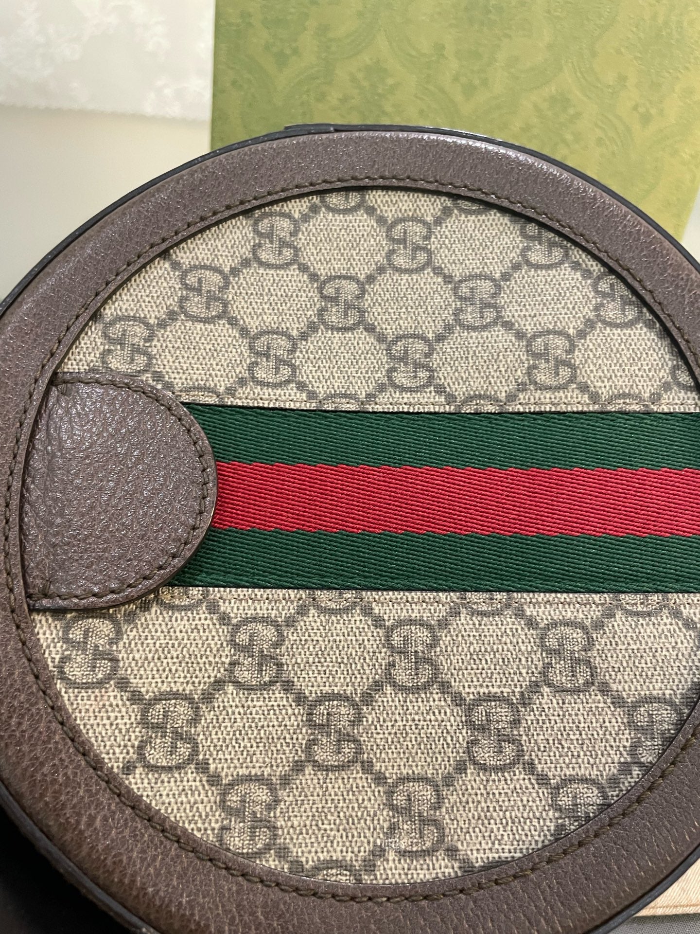 Gucci - Ophidia Round Mini Shoulder Bag - GG Supreme canvas with leather trim - Beige and Brown - (Mini)