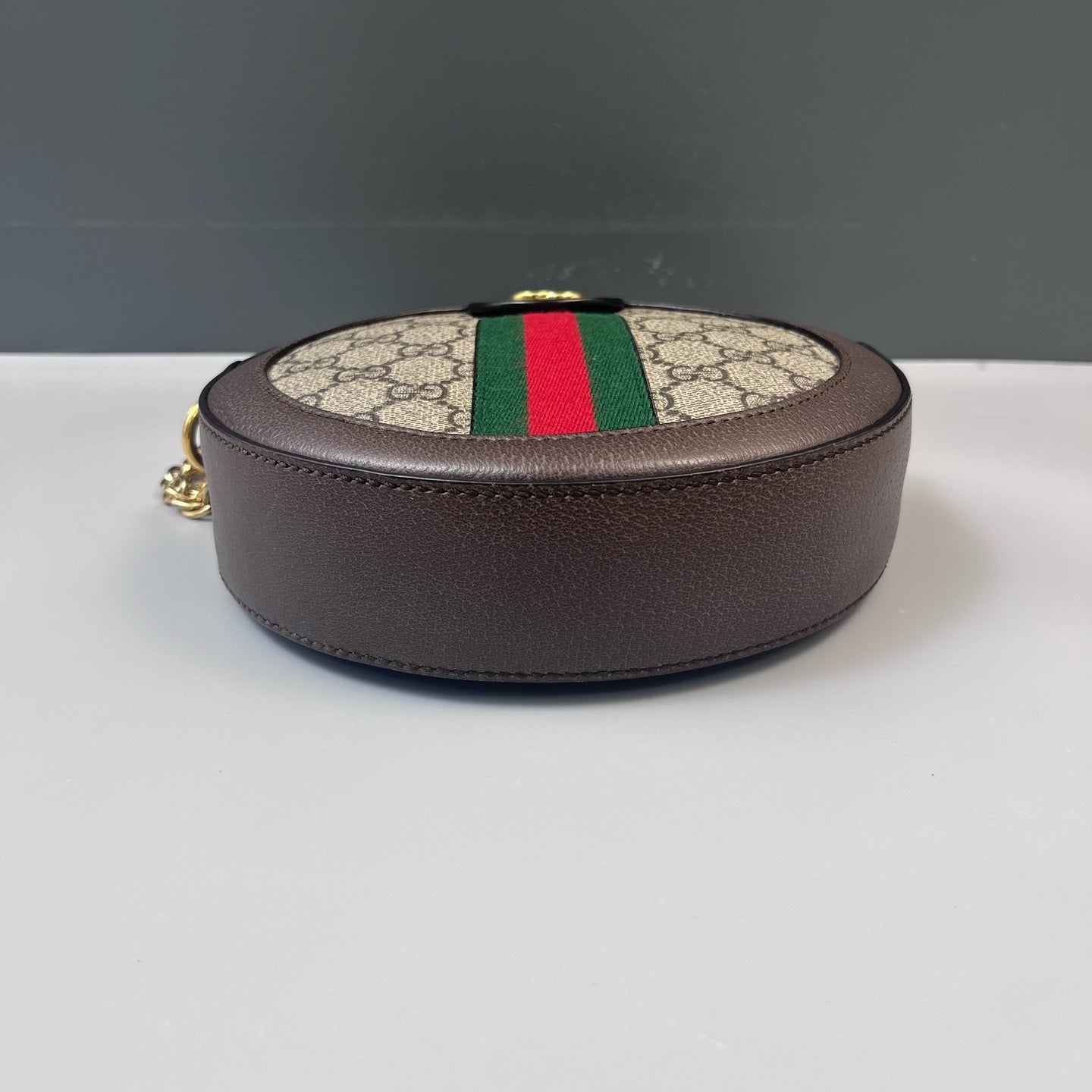 Gucci - Ophidia Round Shoulder Bag - GG Supreme coated canvas with leather trim - Brown - (mini)