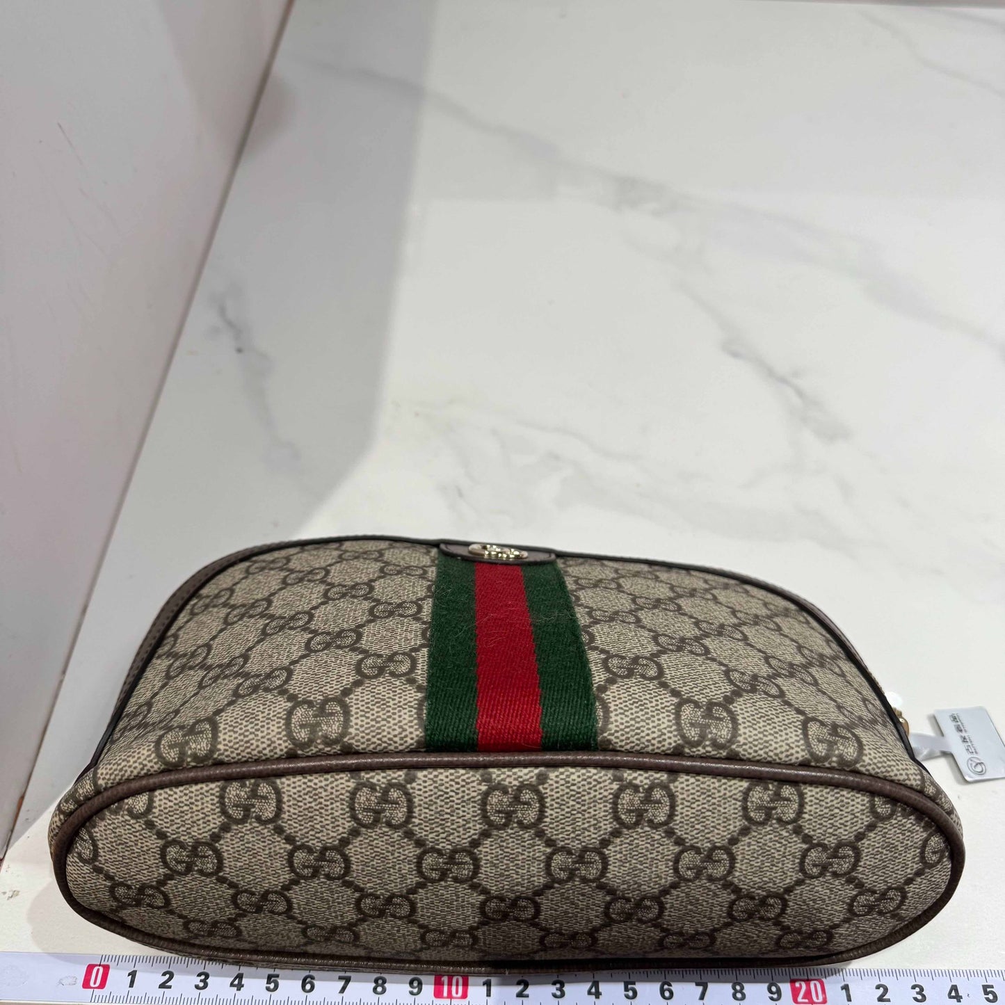 Gucci - Ophidia Shell Clutch Bag - GG Supreme canvas with leather trim - Beige - (small)