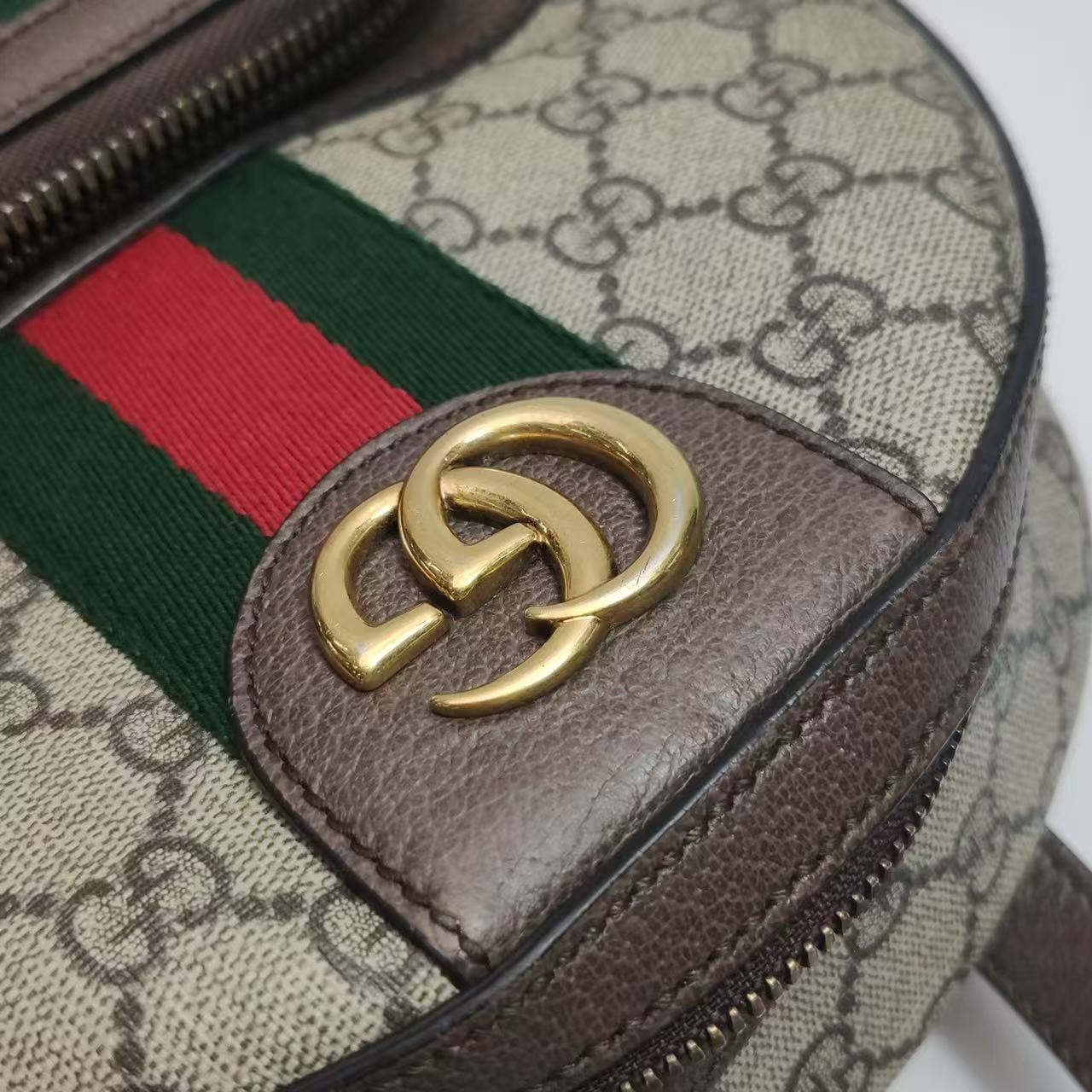 Gucci - Ophidia Small Backpack - GG Supreme canvas and leather - Beige, Brown, Red, Green - (Small)